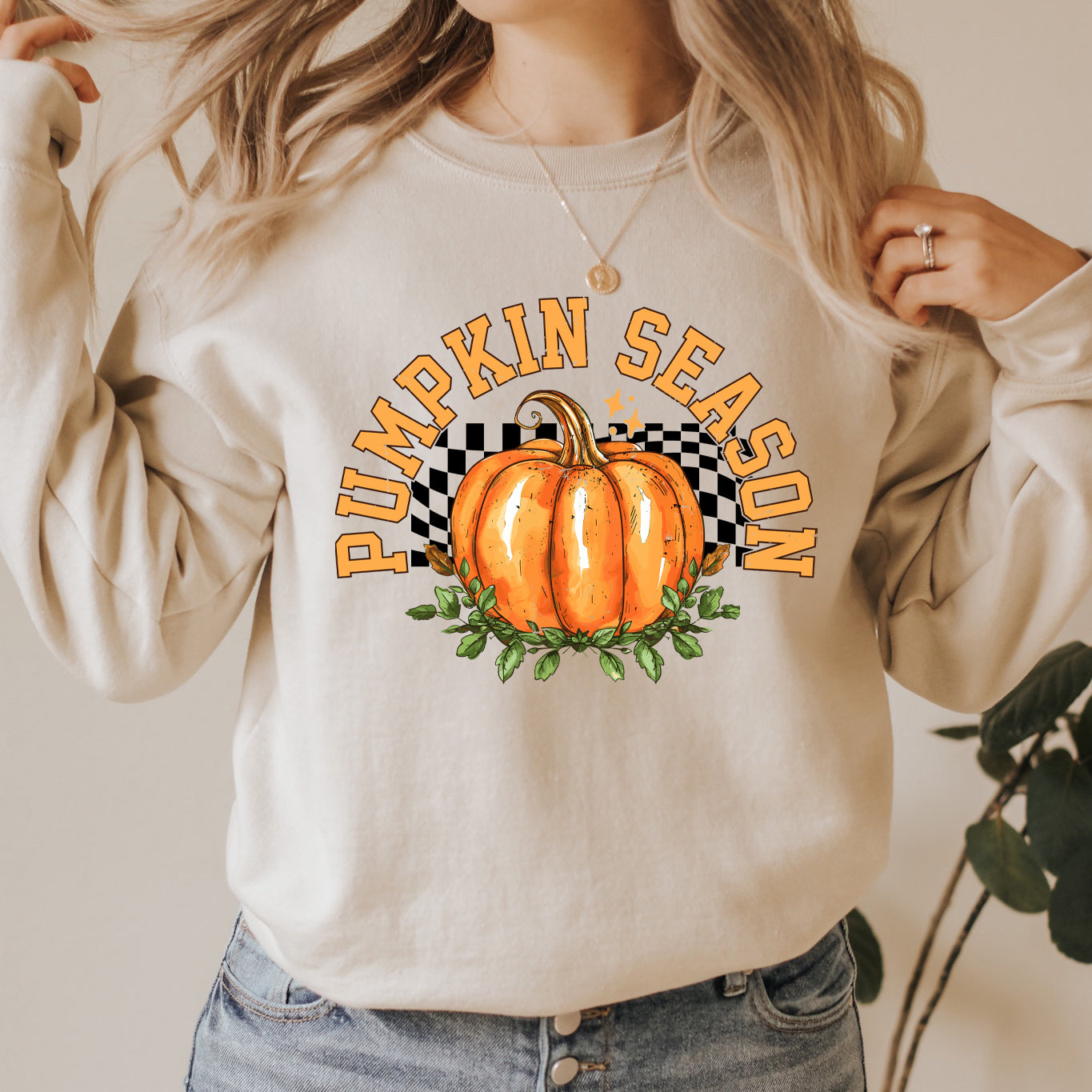 Pumpkin Season Checkered | Sweatshirt