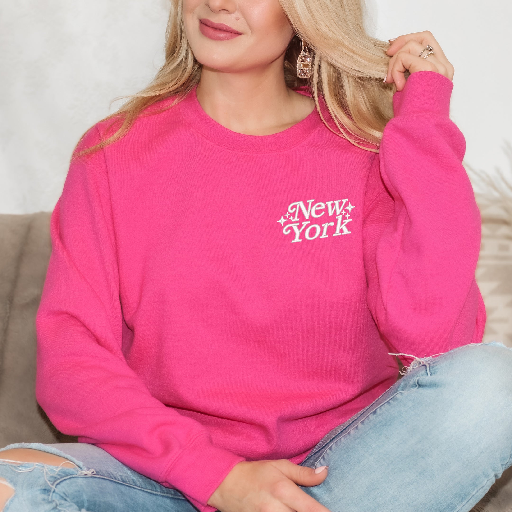 Embroidered New York Stars | Sweatshirt