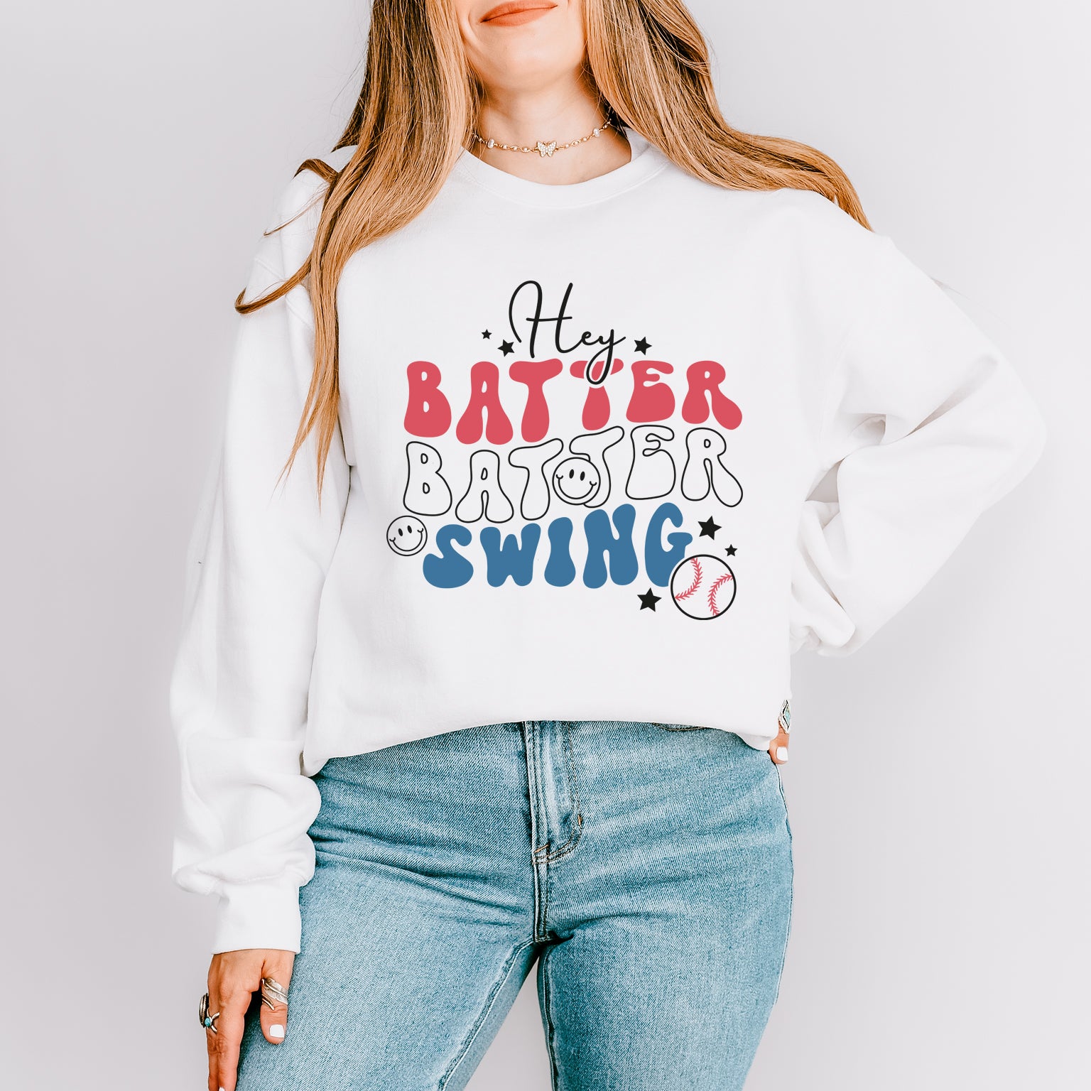 Batter Batter Red White Blue | Sweatshirt