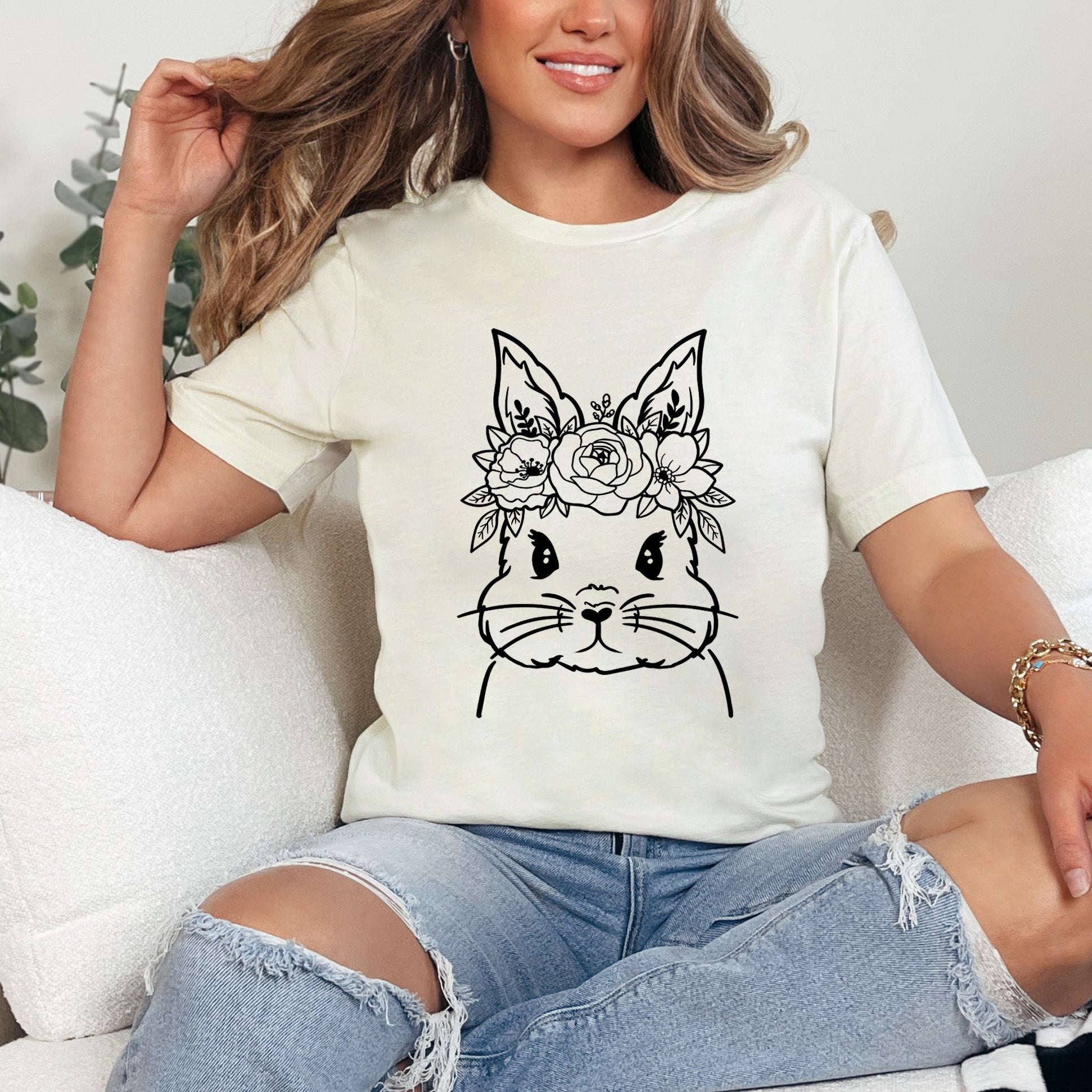 Bunny Face Floral | Short Sleeve Graphic Tee