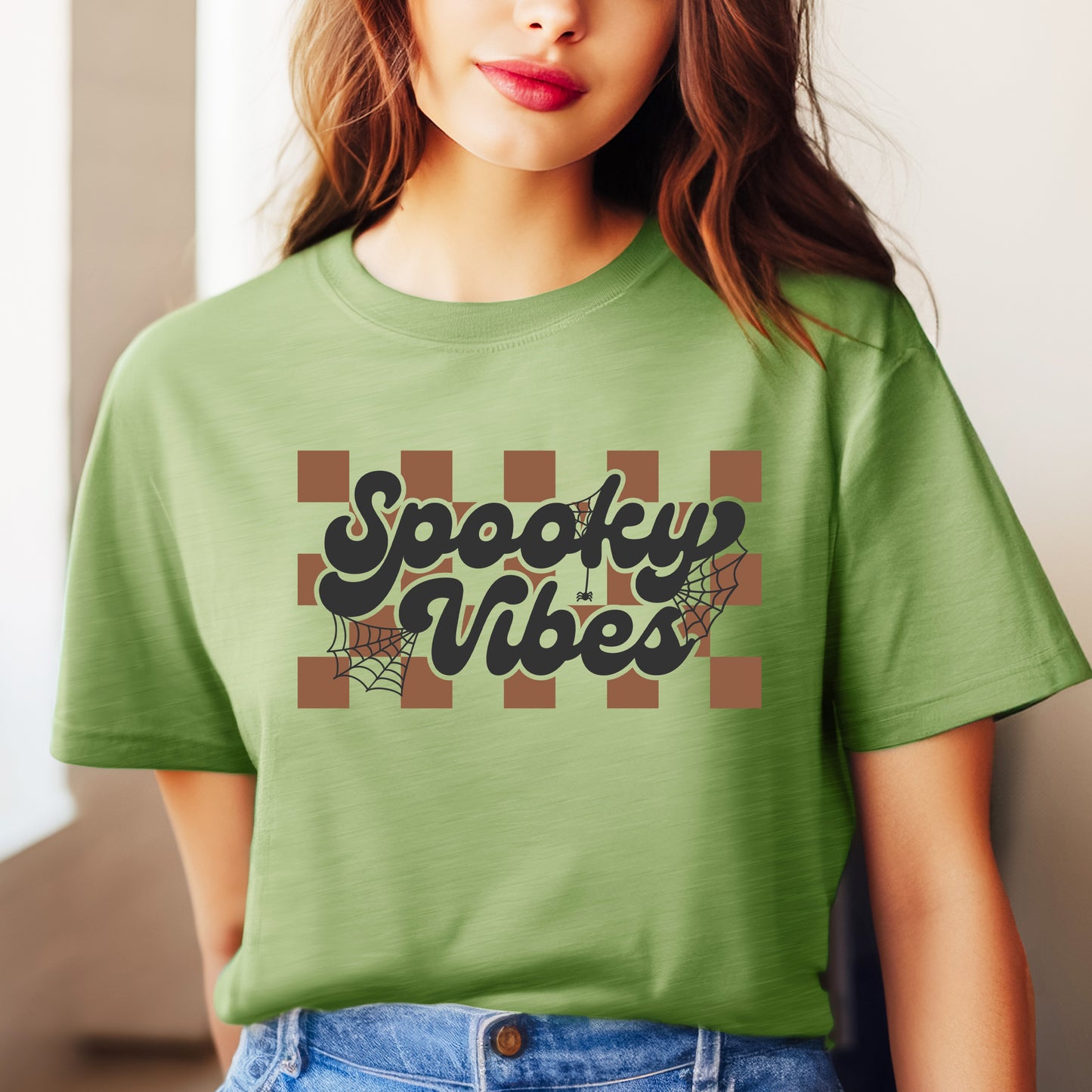 Checkered Spooky Vibes | Short Sleeve Graphic Tee
