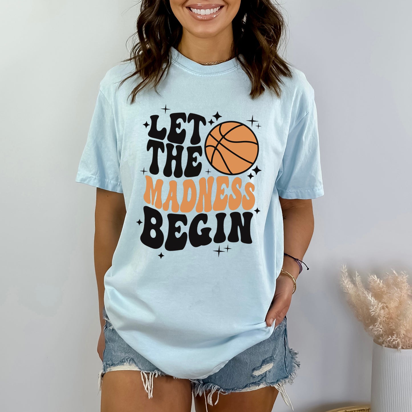Madness Begin Basketball | Garment Dyed Short Sleeve Tee