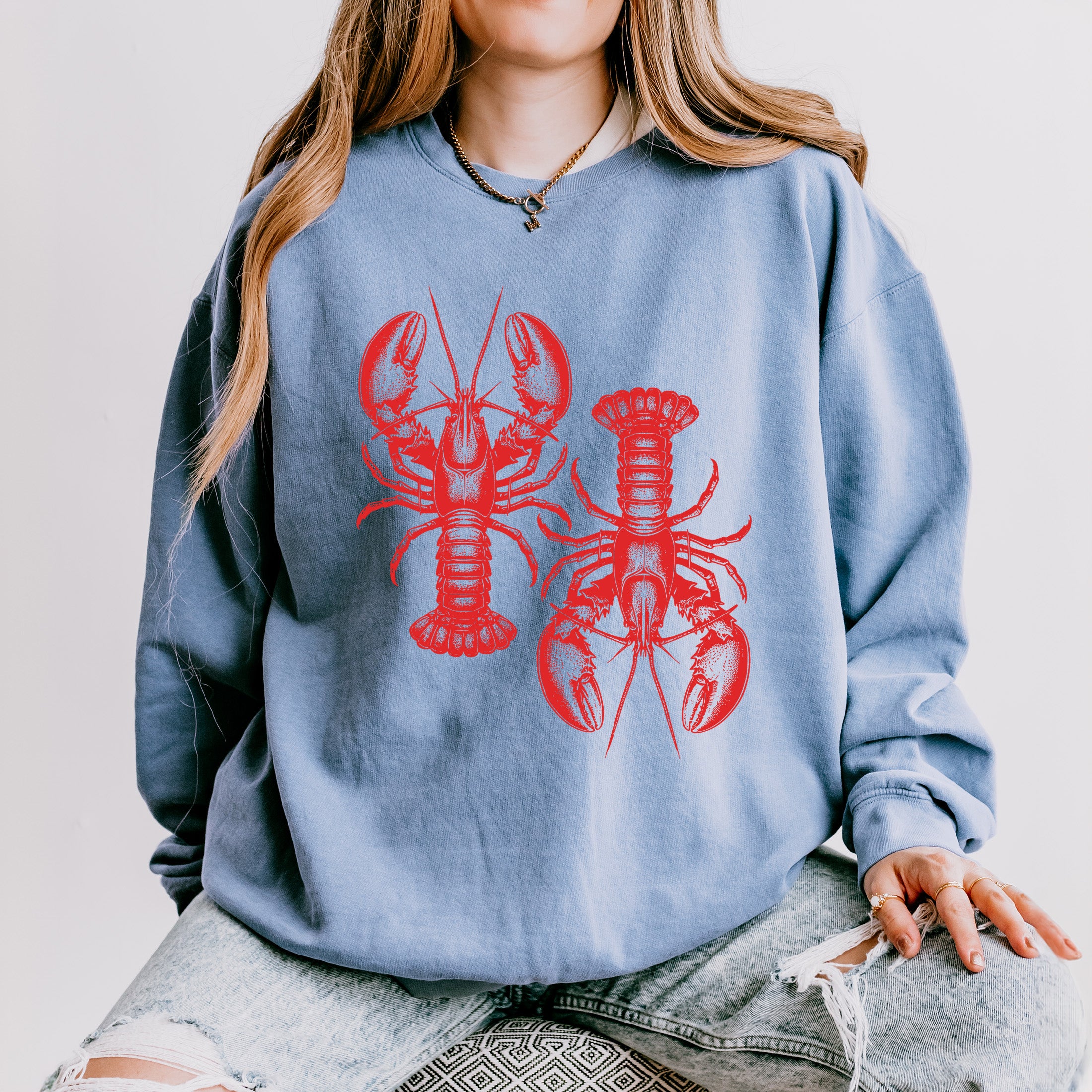 Two Lobsters | Lightweight Garment Dyed Sweatshirt
