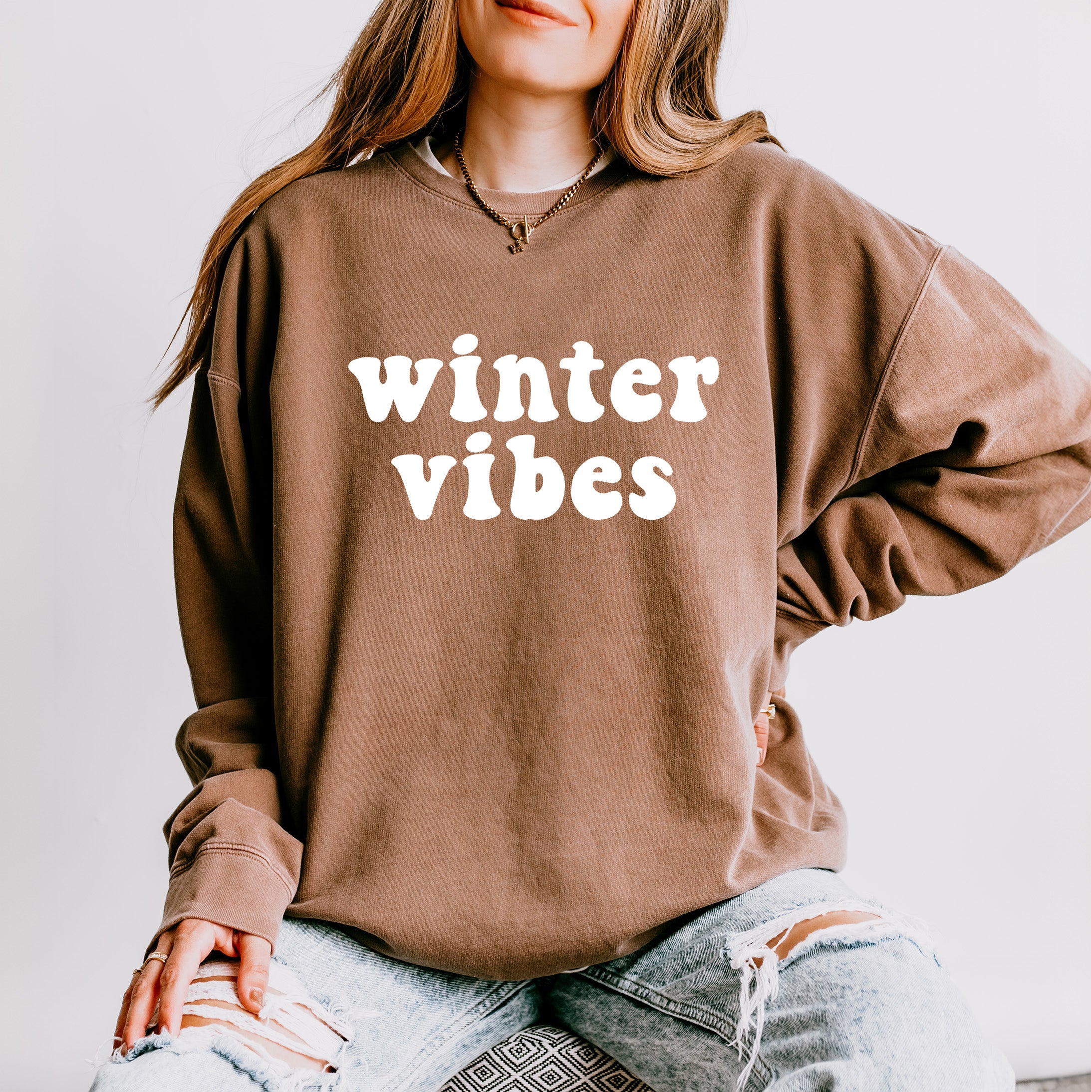 Retro Winter Vibes | Lightweight Garment Dyed Sweatshirt