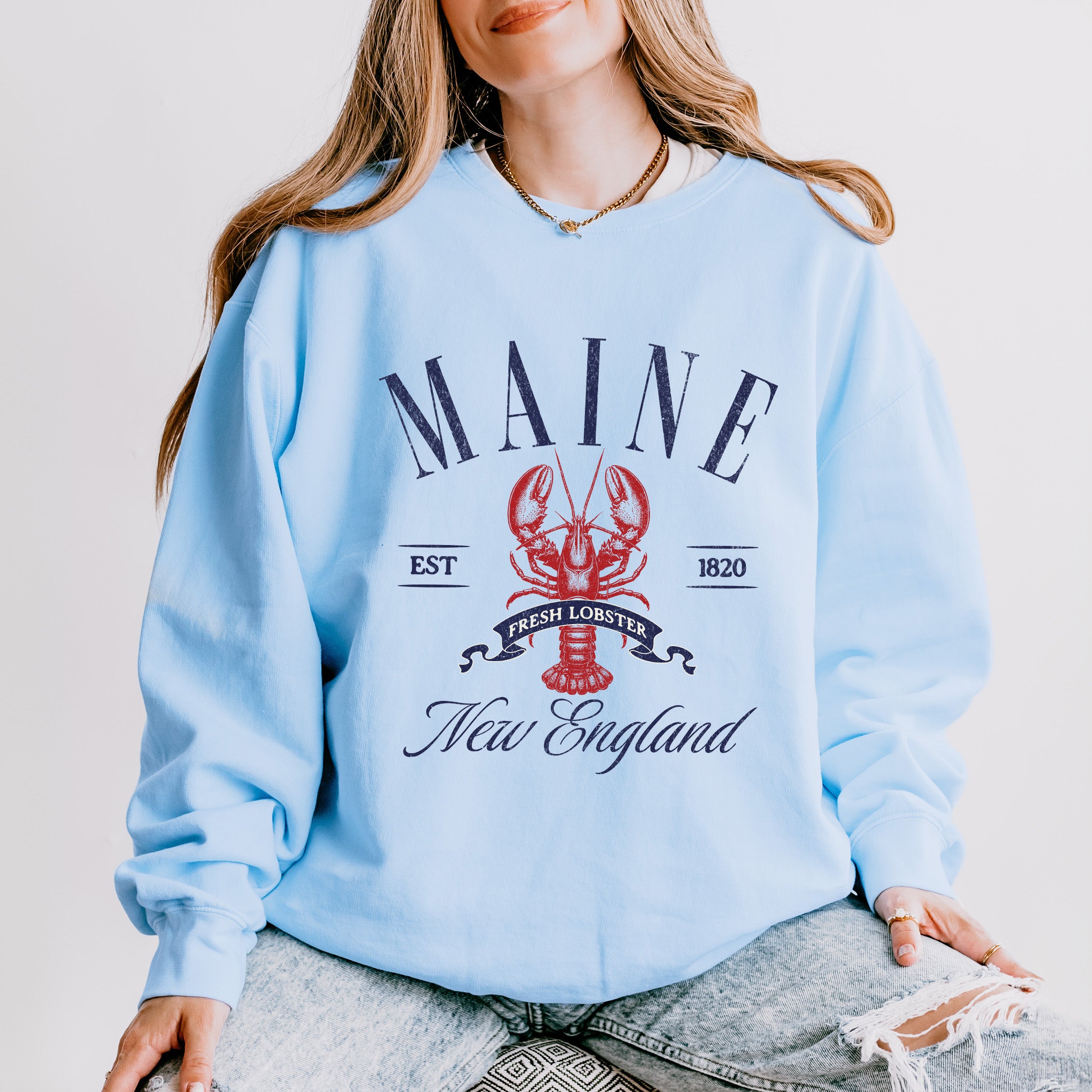 Maine New England | Lightweight Garment Dyed Sweatshirt