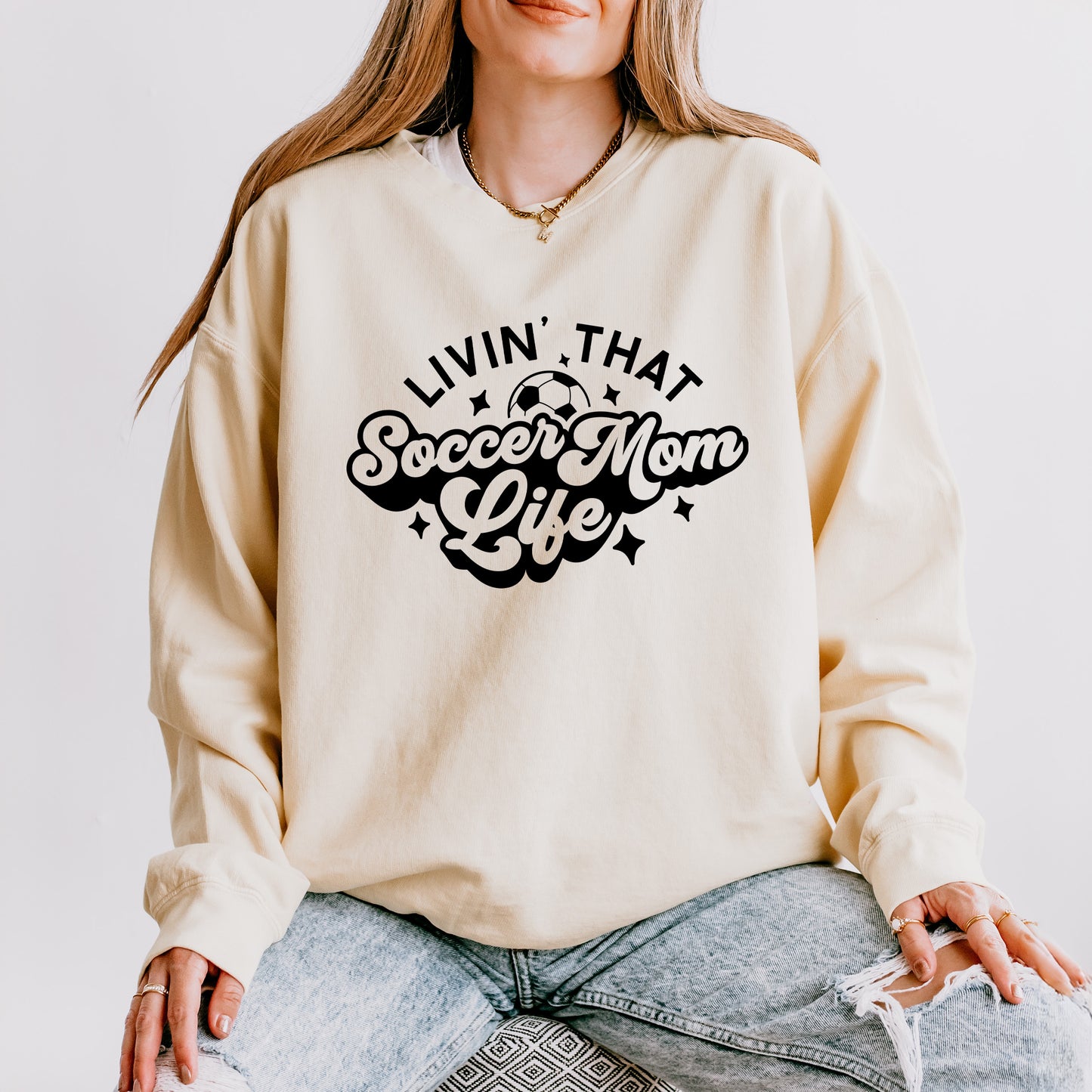Soccer Mom Life | Lightweight Garment Dyed Sweatshirt