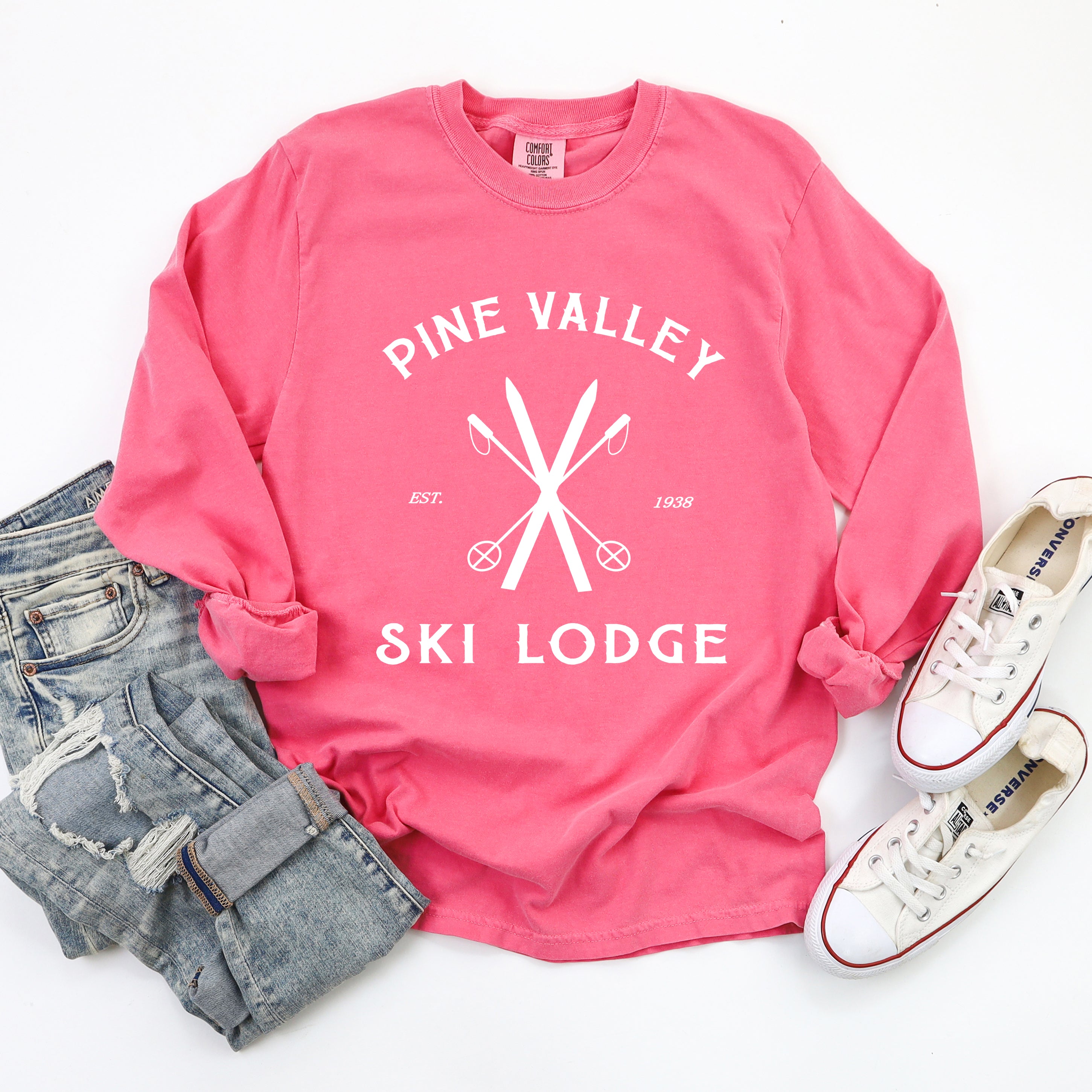 Pine Valley Ski Lodge | Garment Dyed Long Sleeve