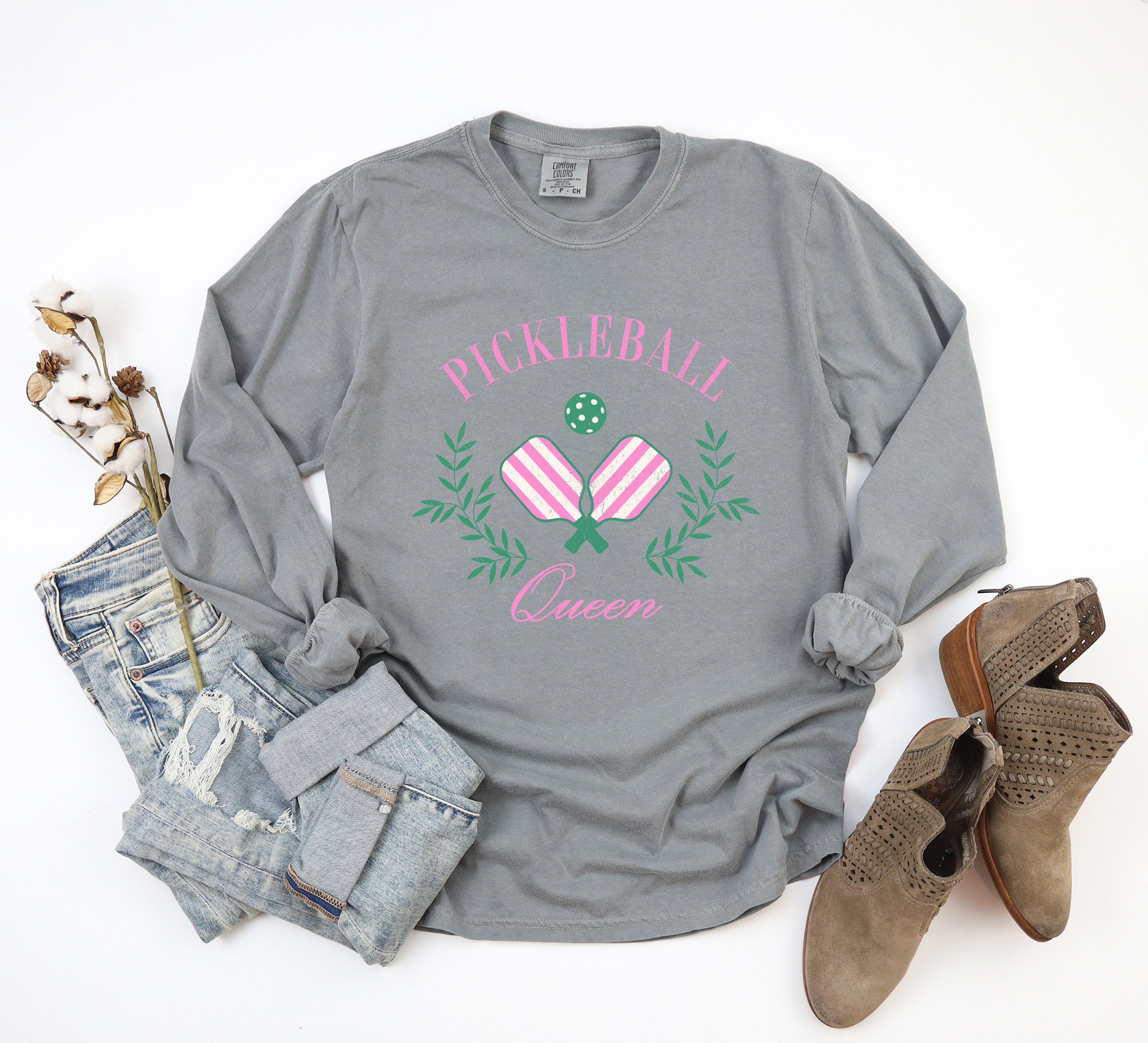 Pickleball Queen | Garment Dyed Long Sleeve