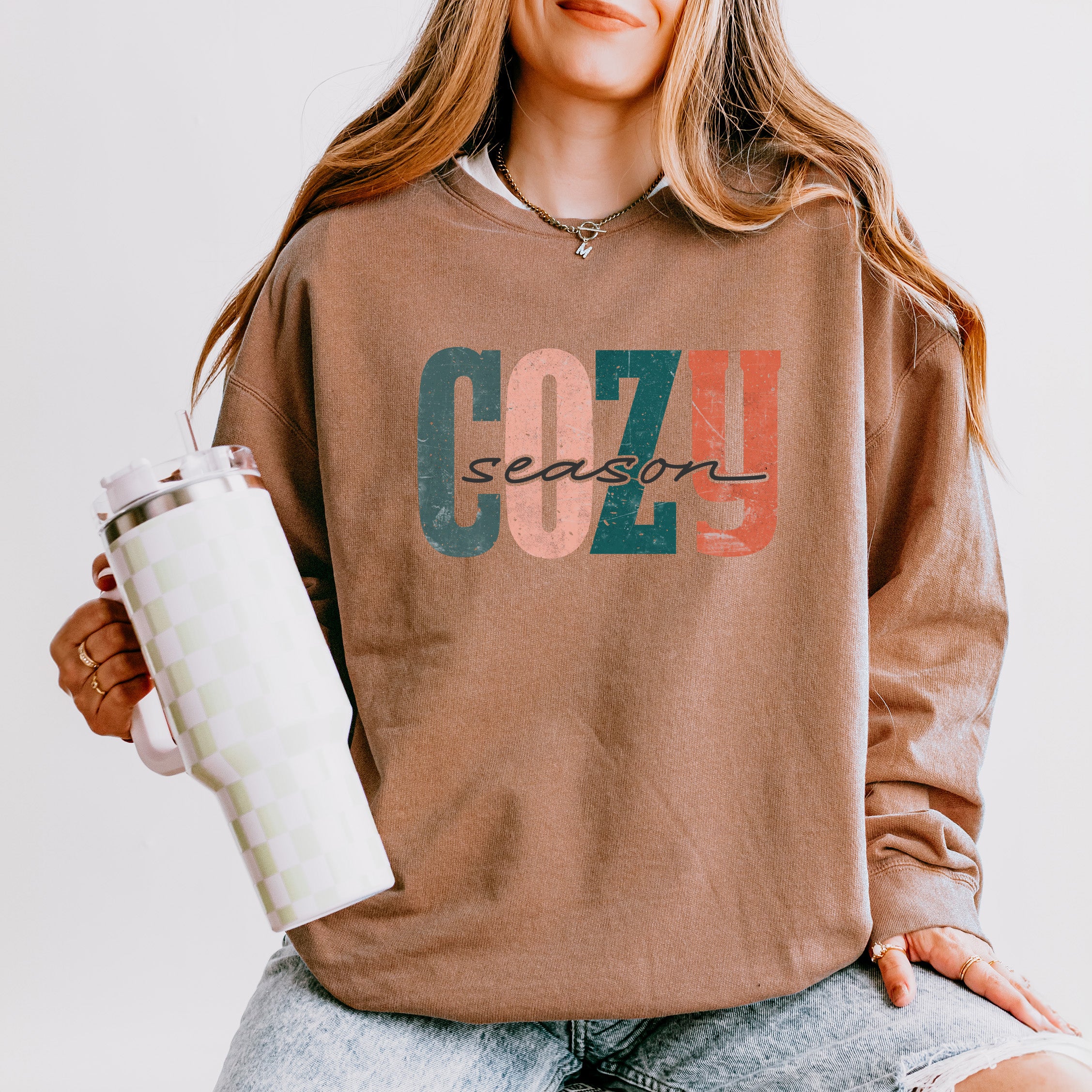 Retro Cozy Season Colorful | Lightweight Garment Dyed Sweatshirt