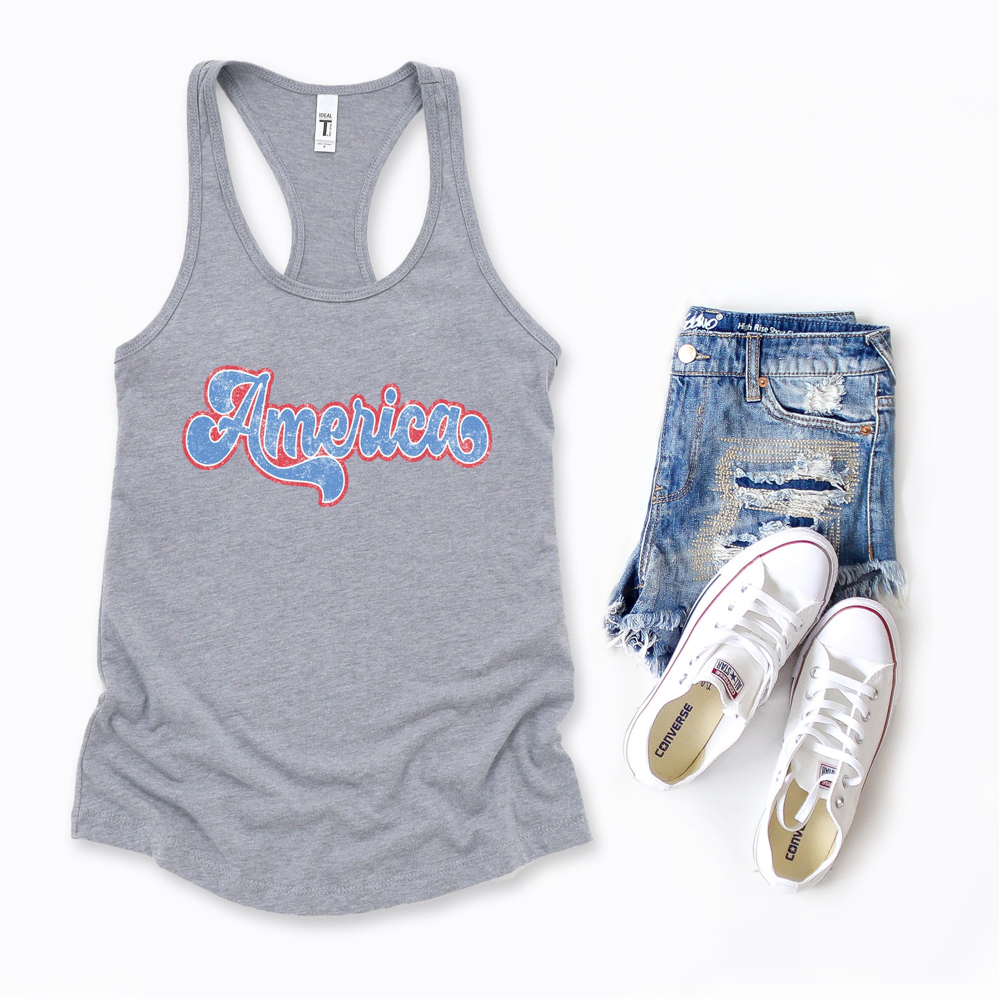 Grunge America Cursive | Racerback Tank