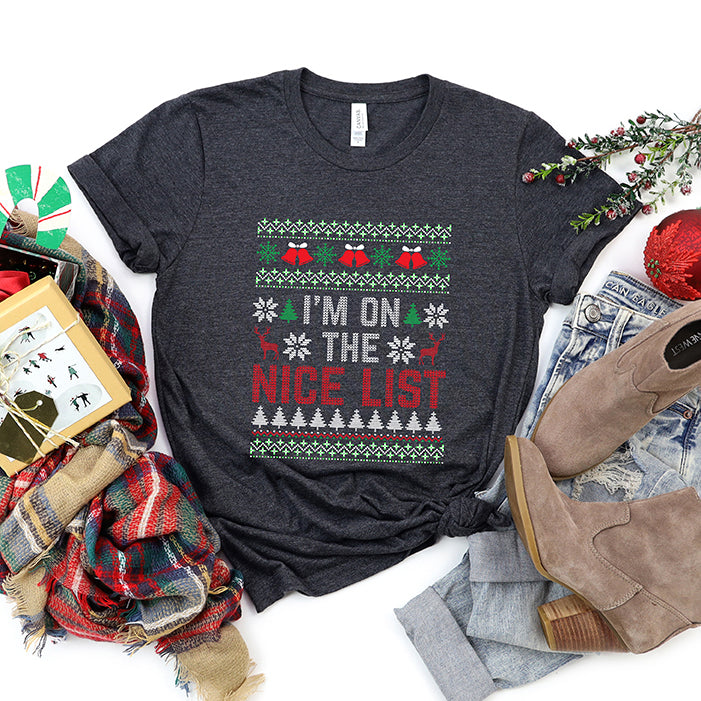 I'm on the Nice List | Short Sleeve Crew Neck