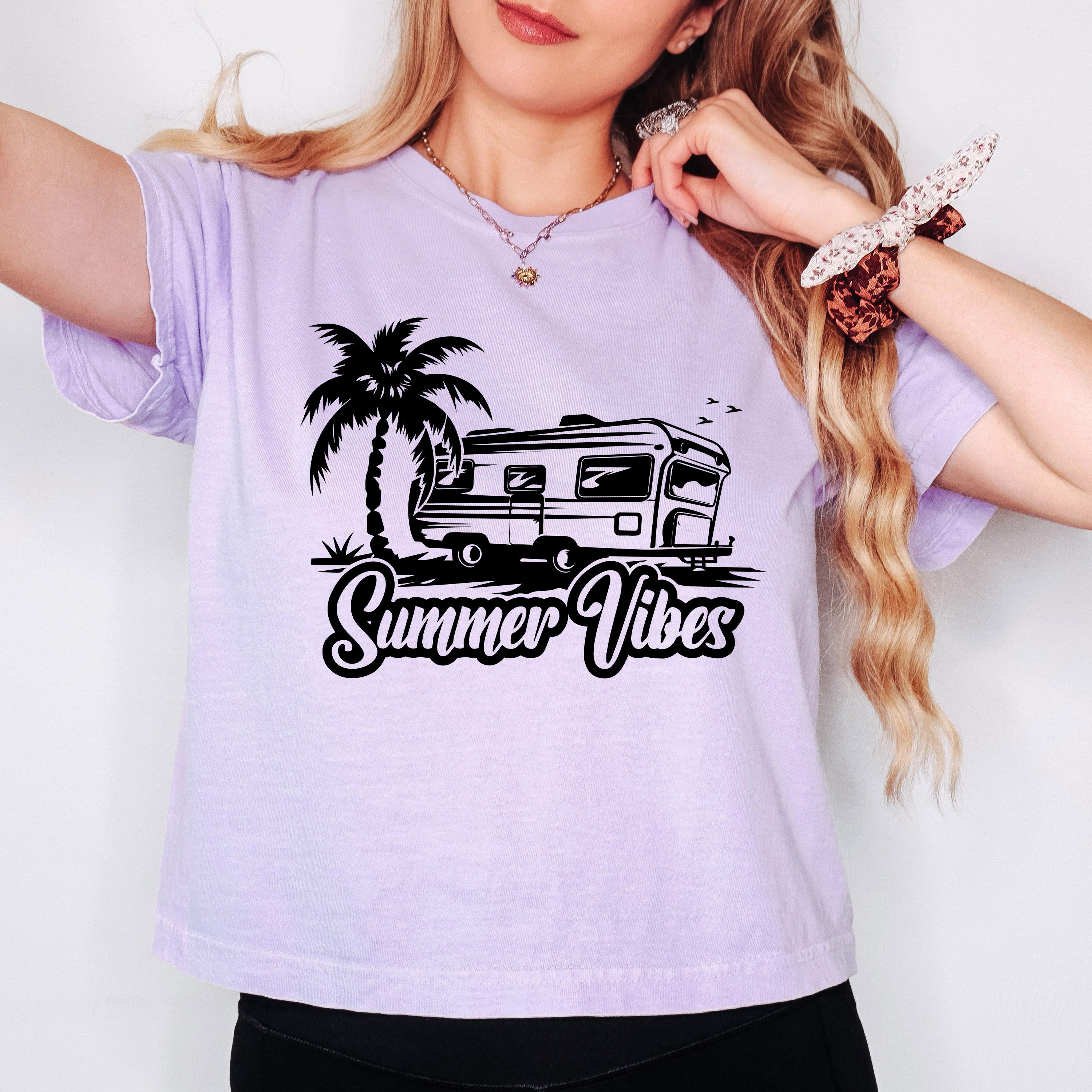 Summer Vibes Camper | Relaxed Fit Cropped Tee