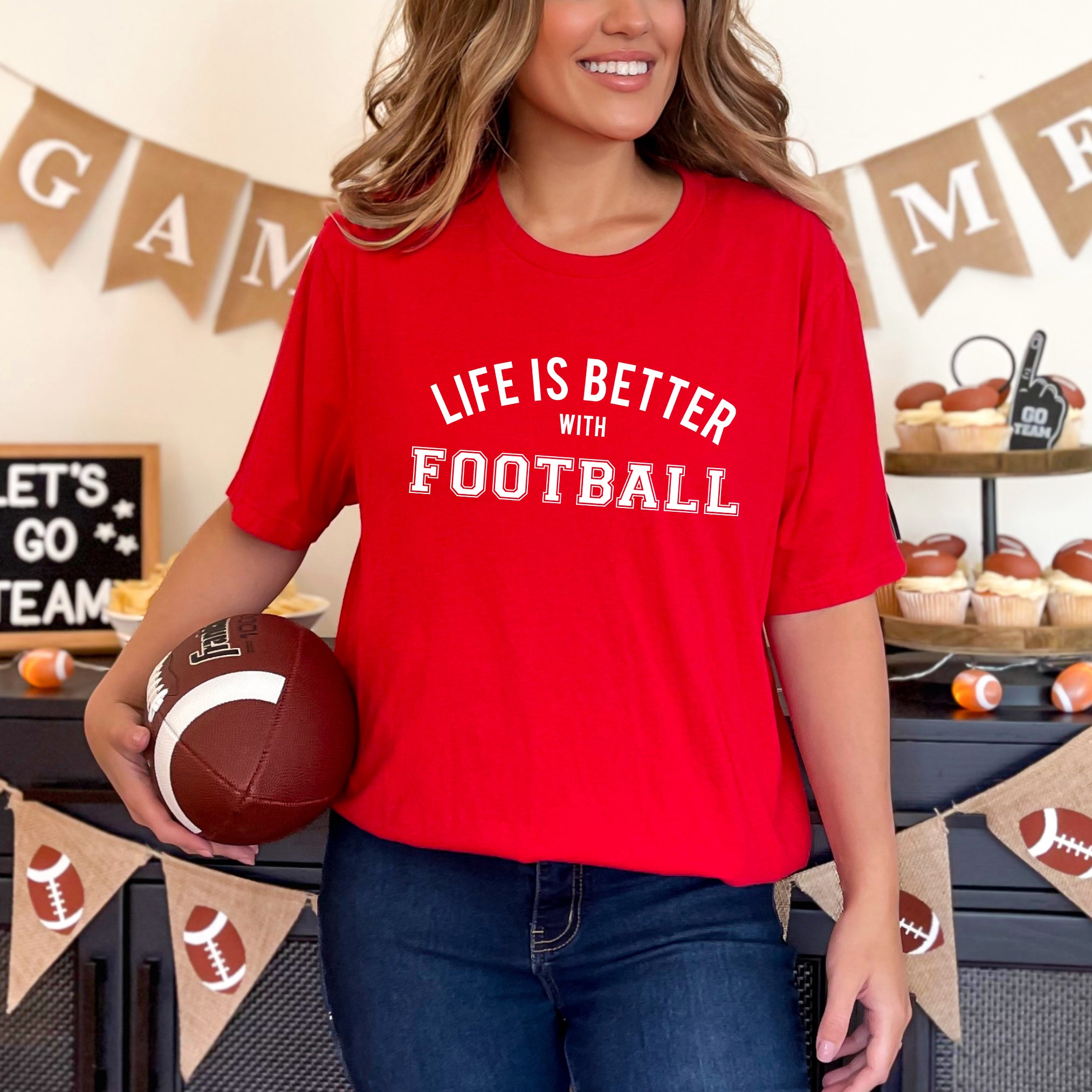 Life Is Better With Football | Short Sleeve Graphic Tee
