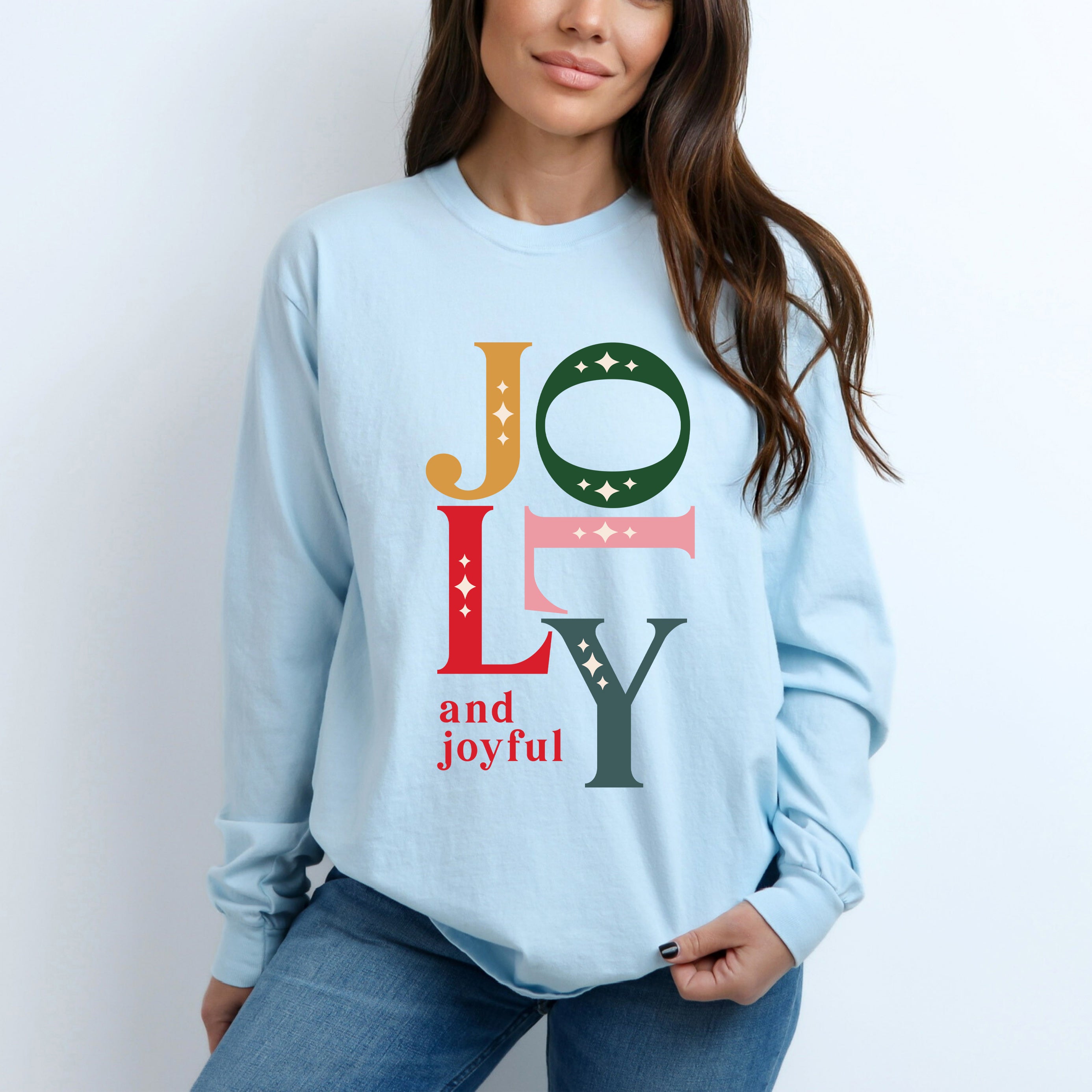 Jolly And Joyful | Garment Dyed Long Sleeve