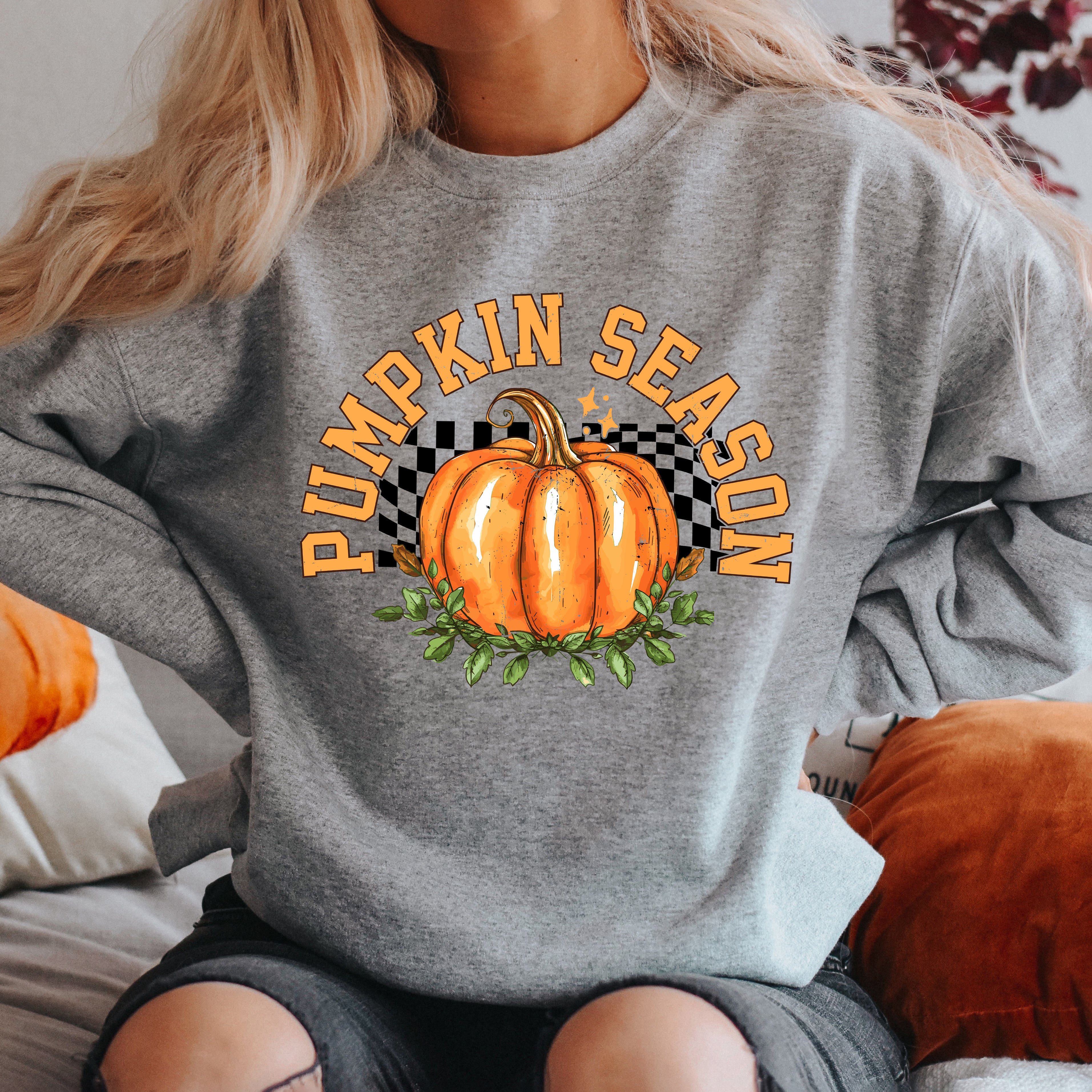 Pumpkin Season Checkered | Sweatshirt