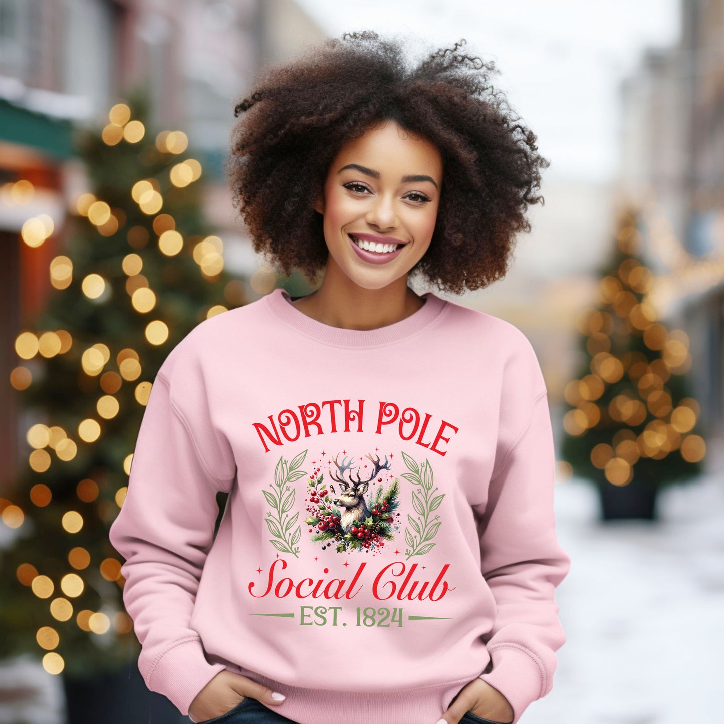 North Pole Social Club Reindeer | Sweatshirt