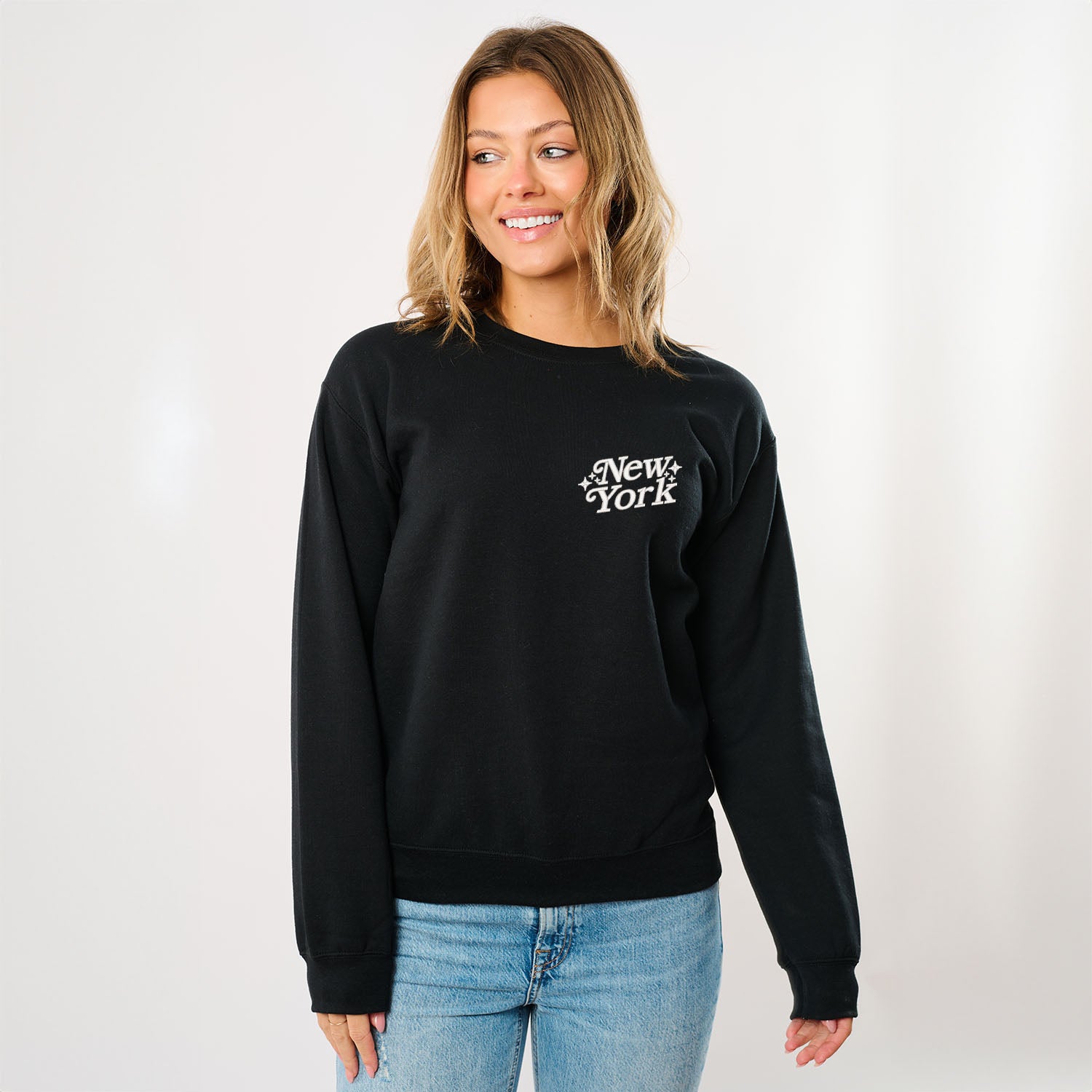 Embroidered New York Stars | Sweatshirt