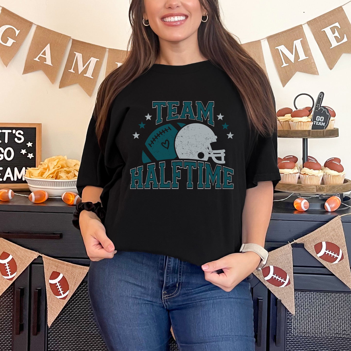 Team Halftime Distressed - Green | Garment Dyed Tee