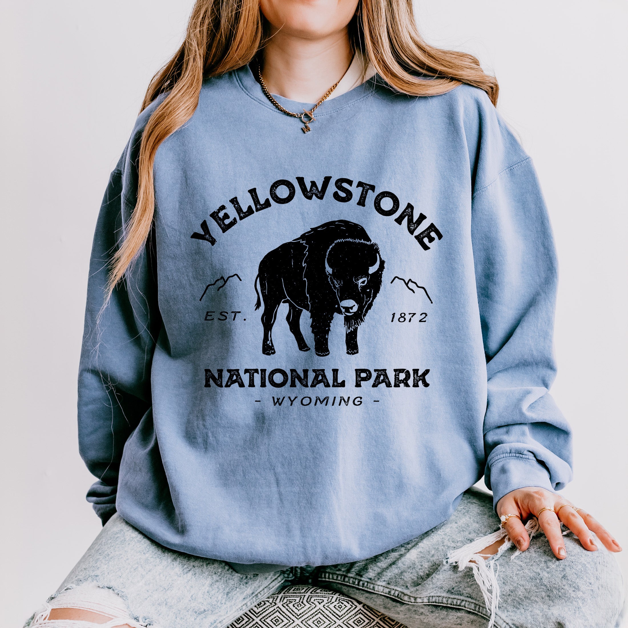 Vintage Yellowstone National Park | Lightweight Garment Dyed Sweatshirt