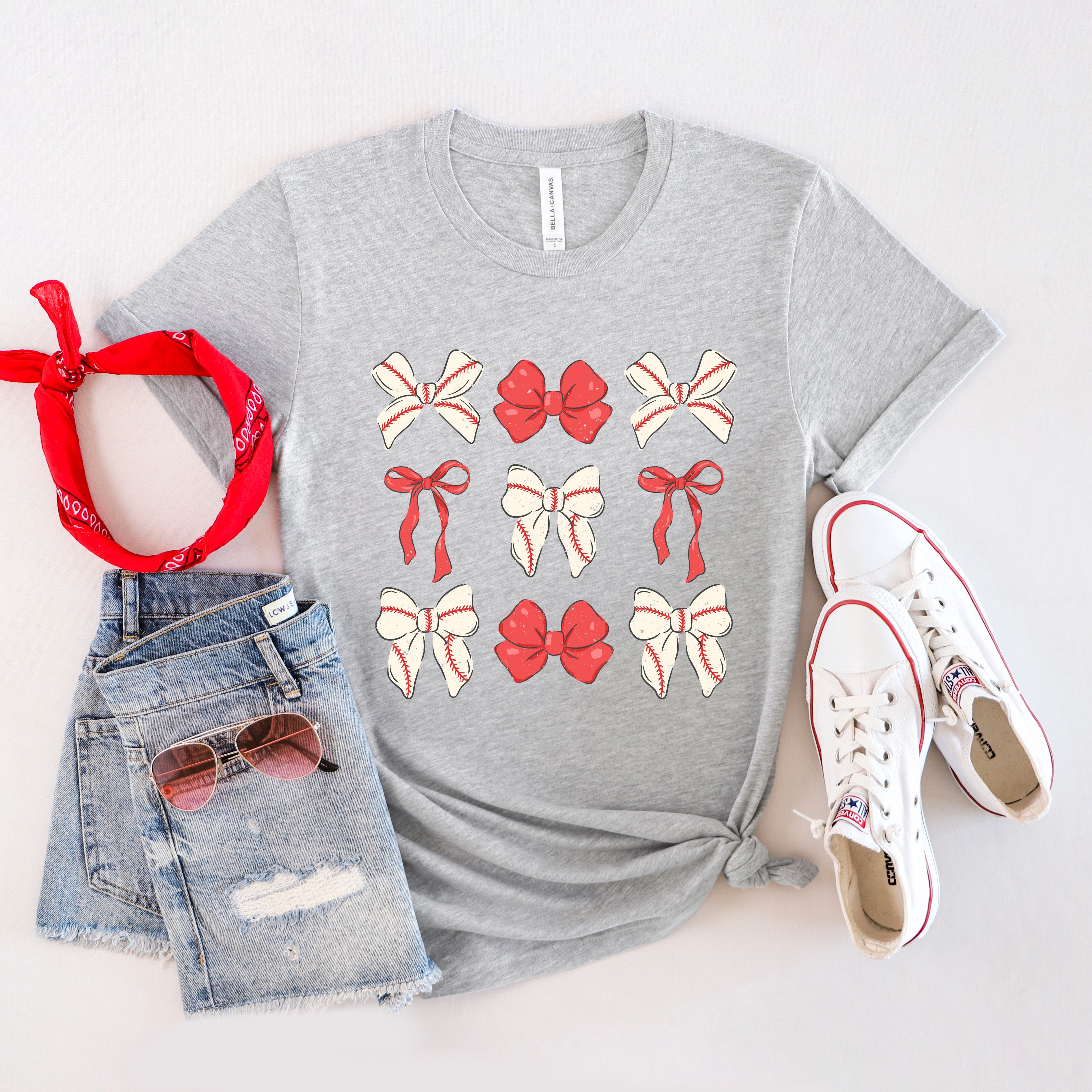 Coquette Baseball Bow Chart | Short Sleeve Graphic Tee