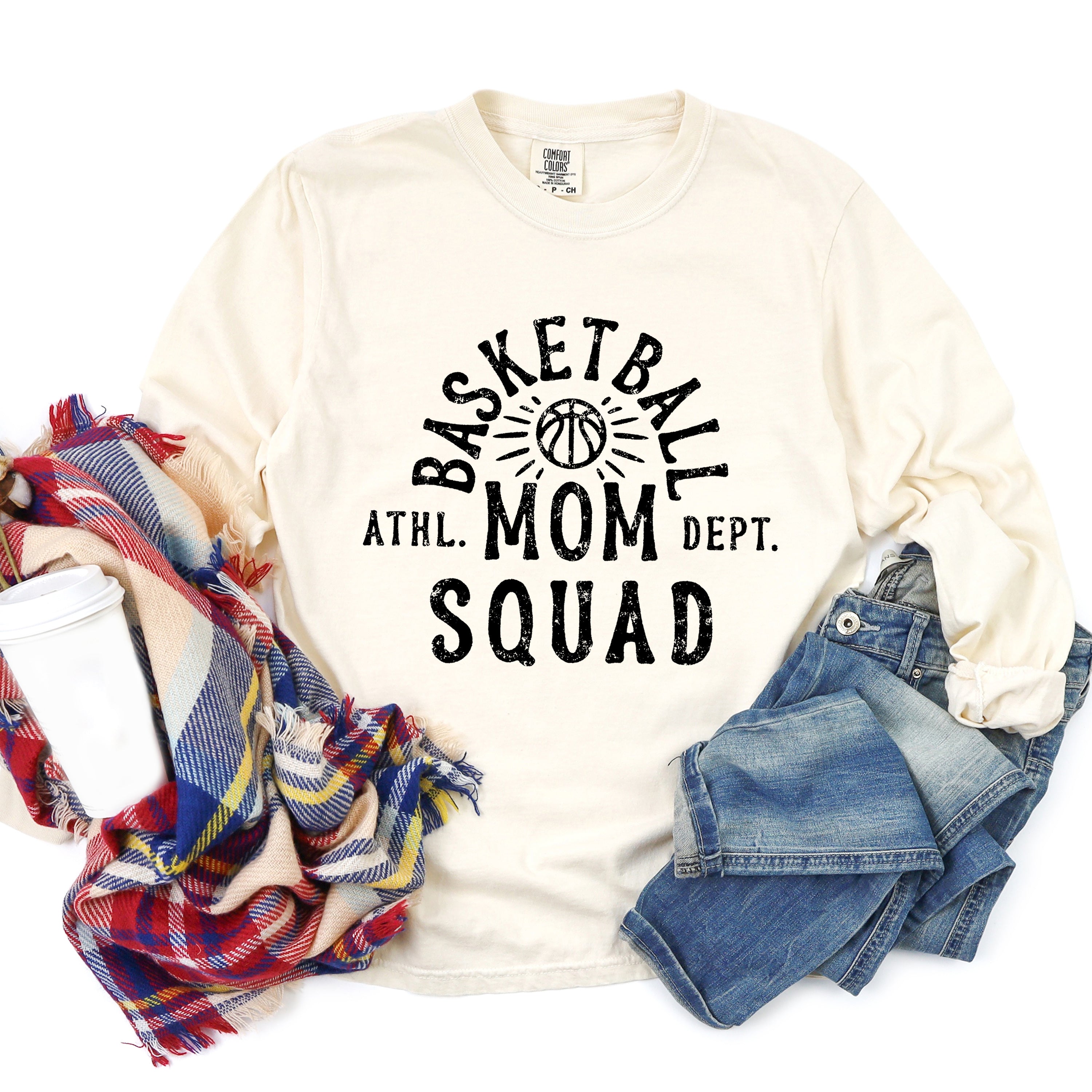 Basketball Mom Squad | Garment Dyed Long Sleeve
