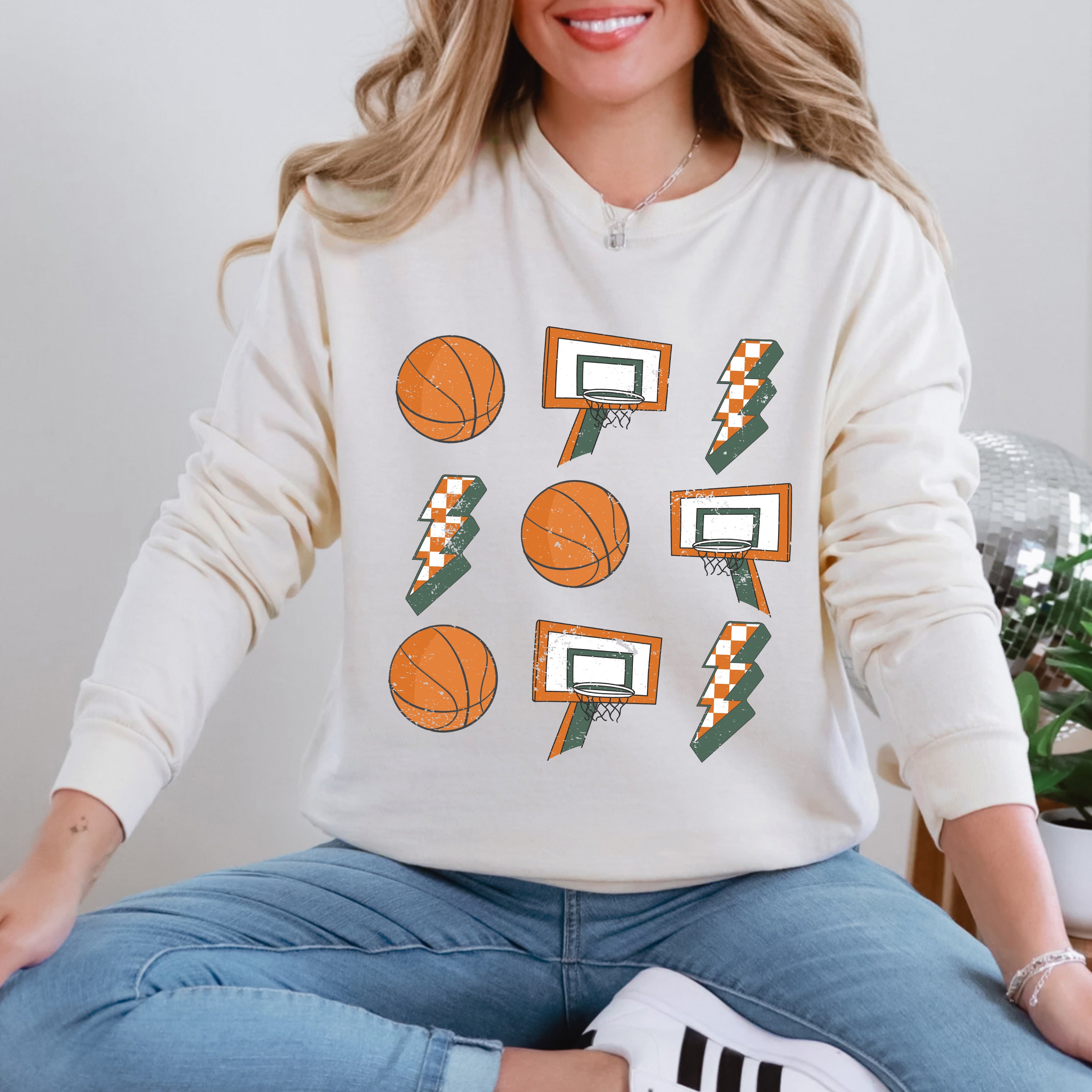 Basketball Collage | Garment Dyed Long Sleeve