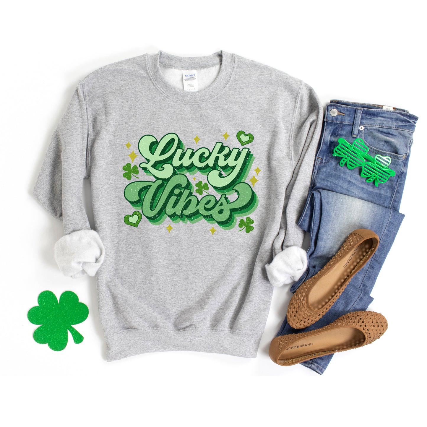 Lucky Vibes Cursive | Sweatshirt