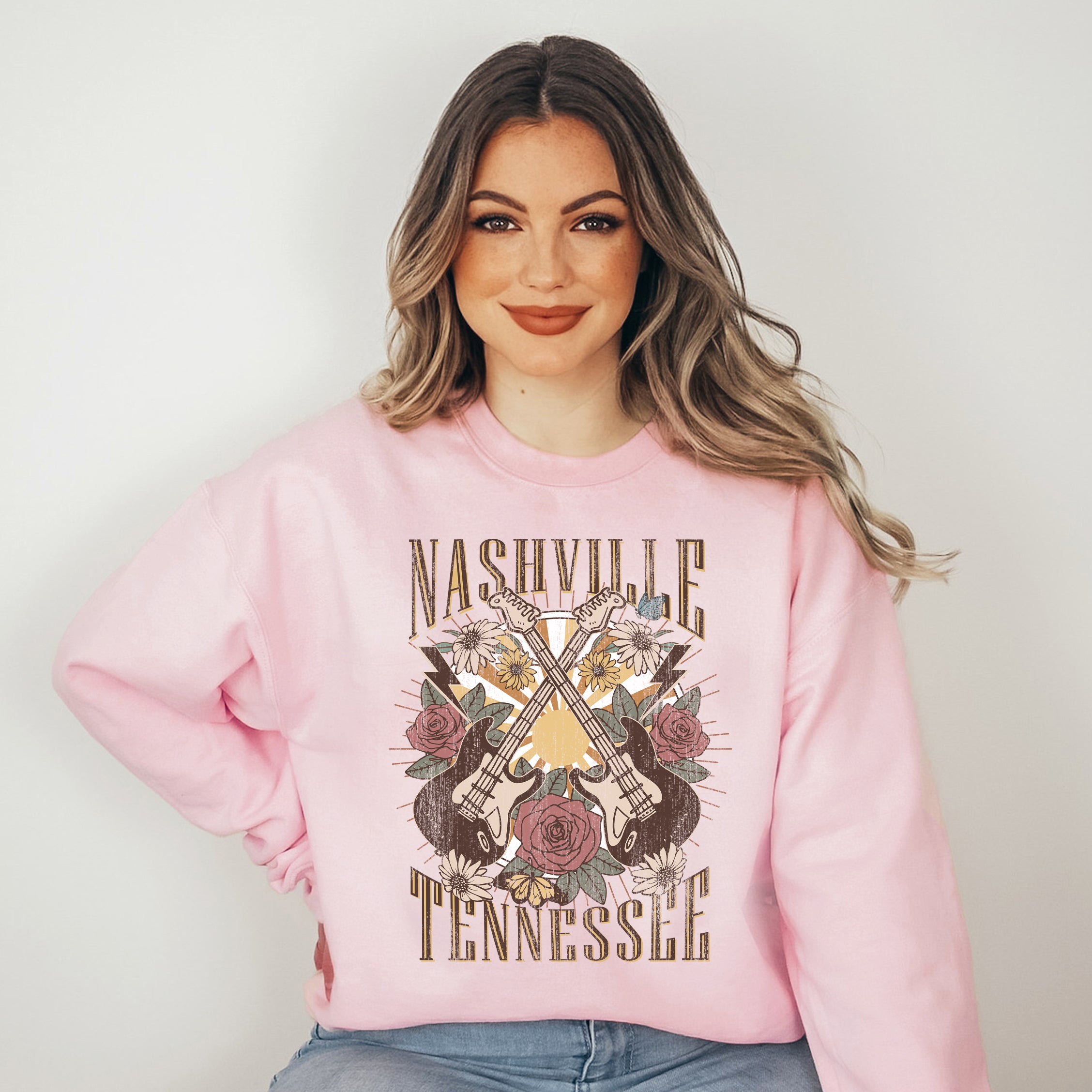 Nashville Retro Flowers | Sweatshirt