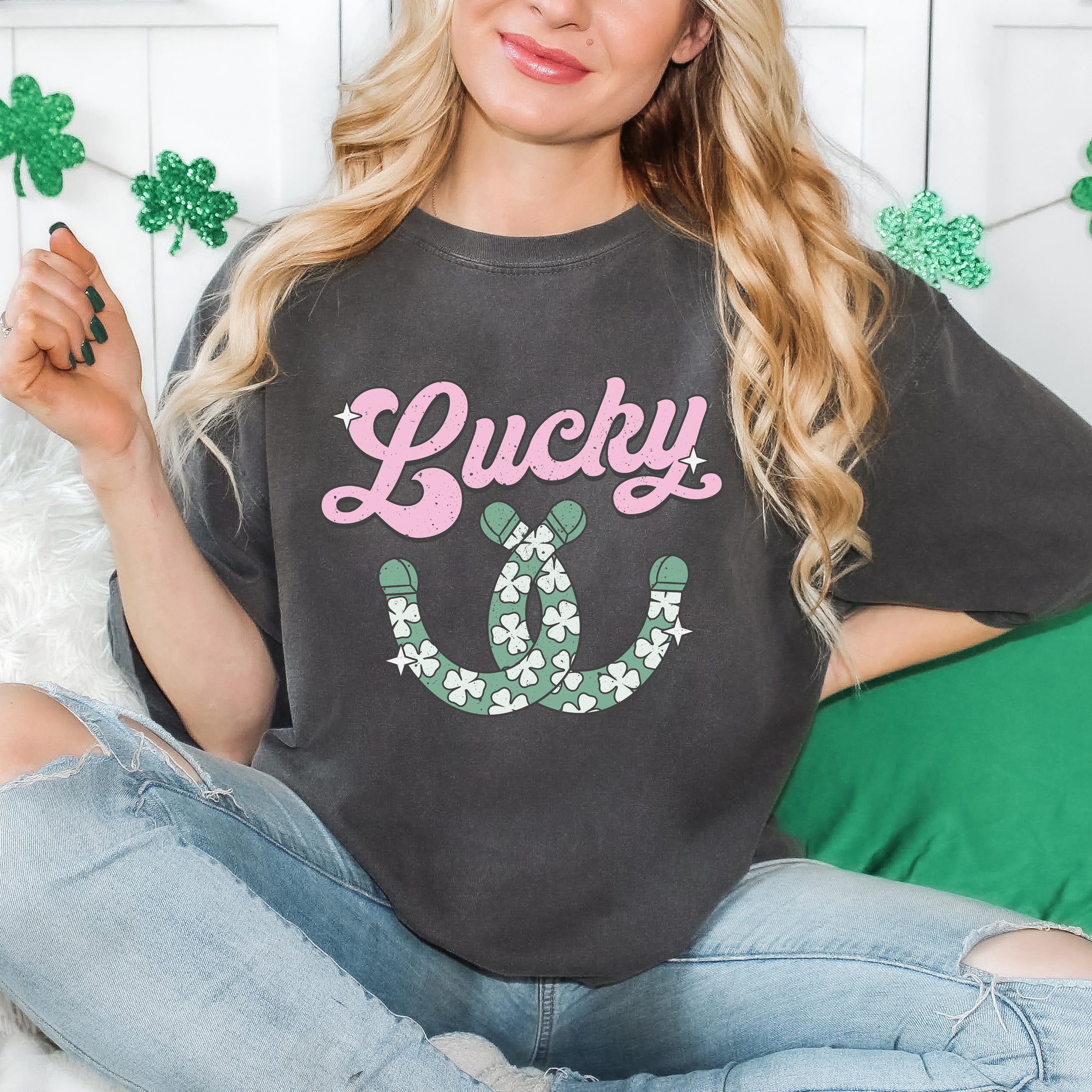 Lucky Horseshoes | Garment Dyed Tee