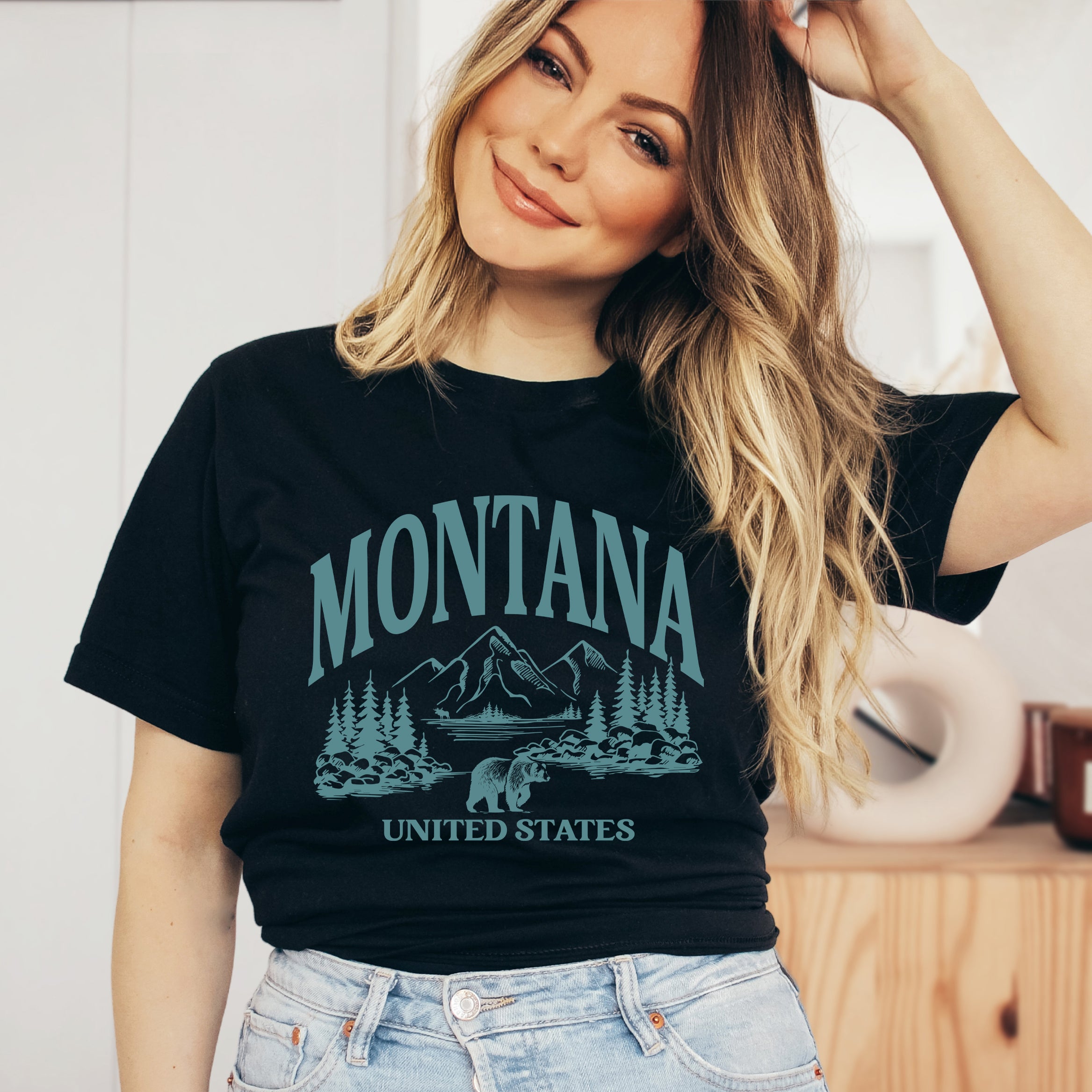 Montana Forest Scene | Short Sleeve Crew Neck