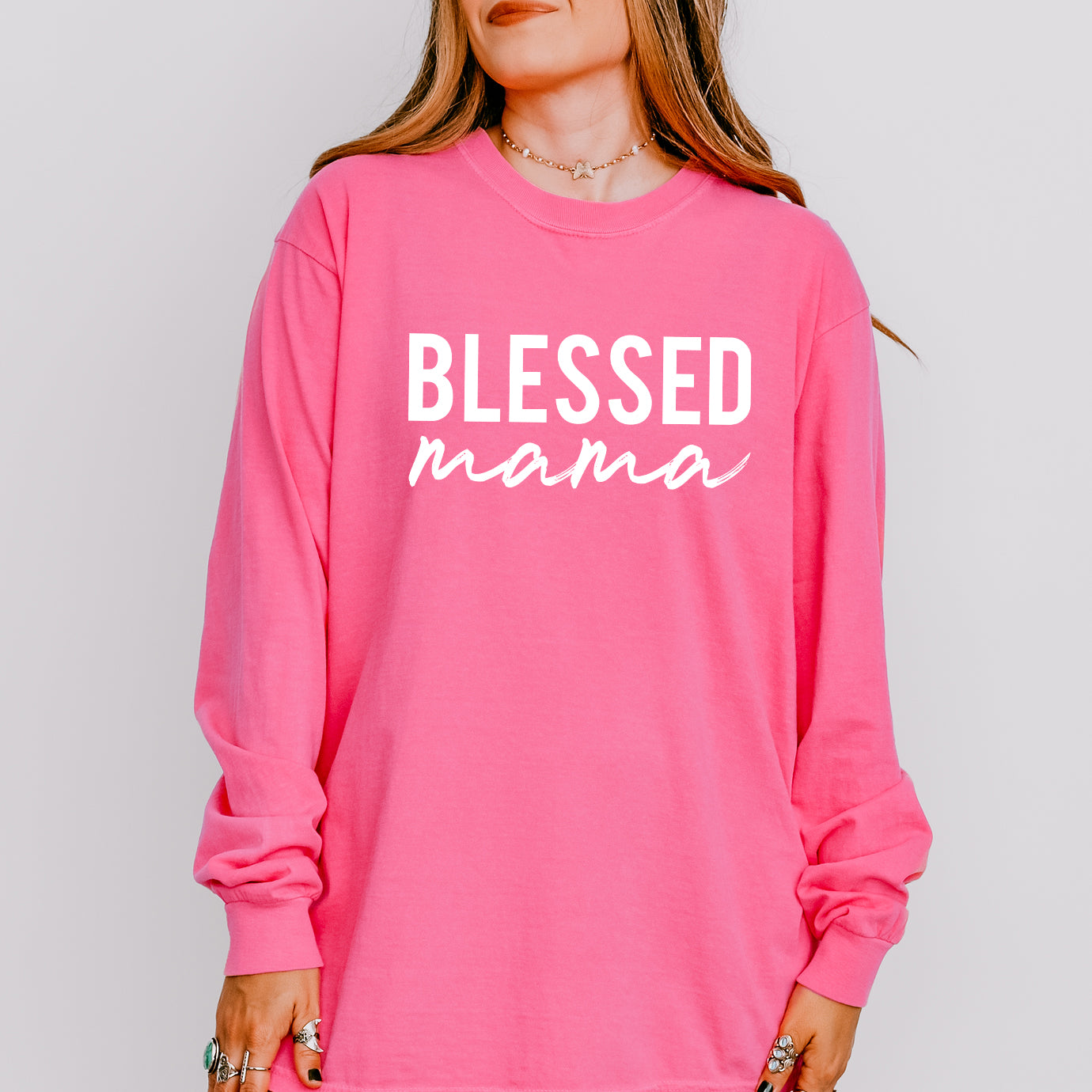 Blessed Mama | Garment Dyed Long Sleeve