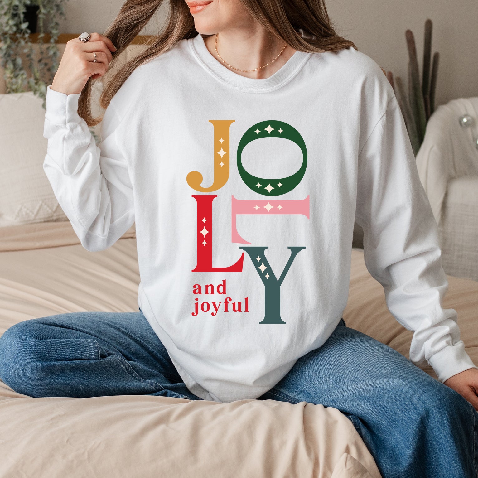 Jolly And Joyful | Garment Dyed Long Sleeve