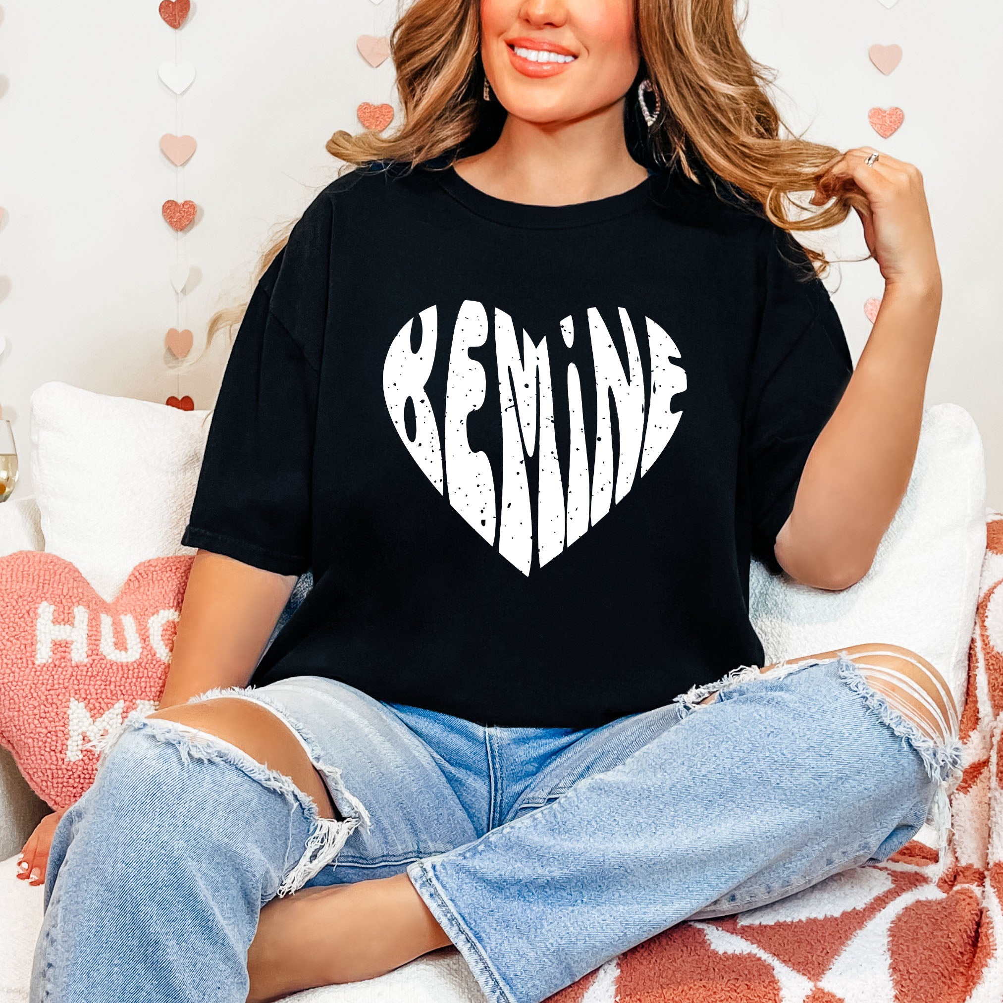 Be Mine Distressed Heart | Garment Dyed Tee