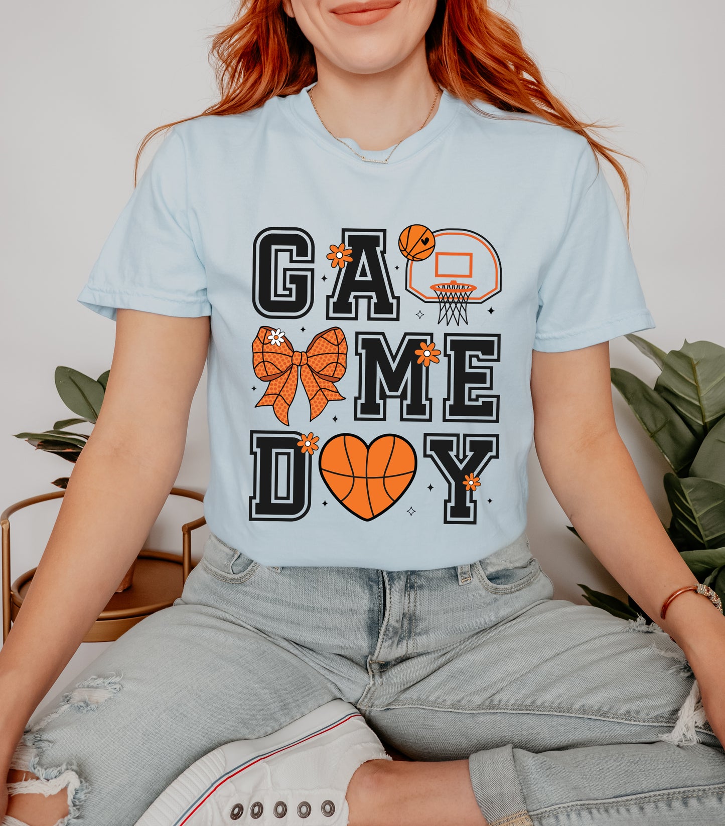 Basketball Game Day Coquette | Garment Dyed Short Sleeve Tee