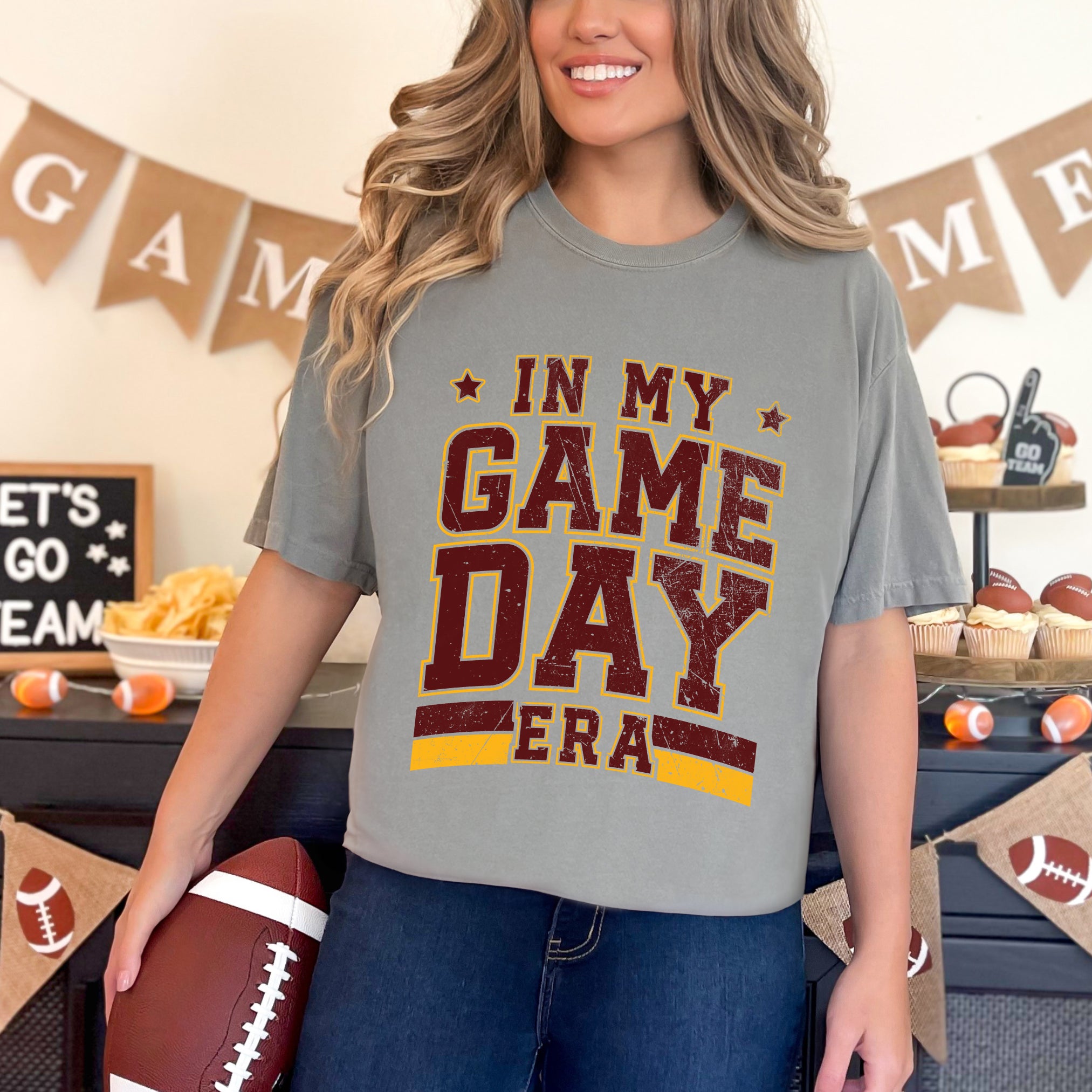 In My Game Day Era - Maroon | Garment Dyed Tee