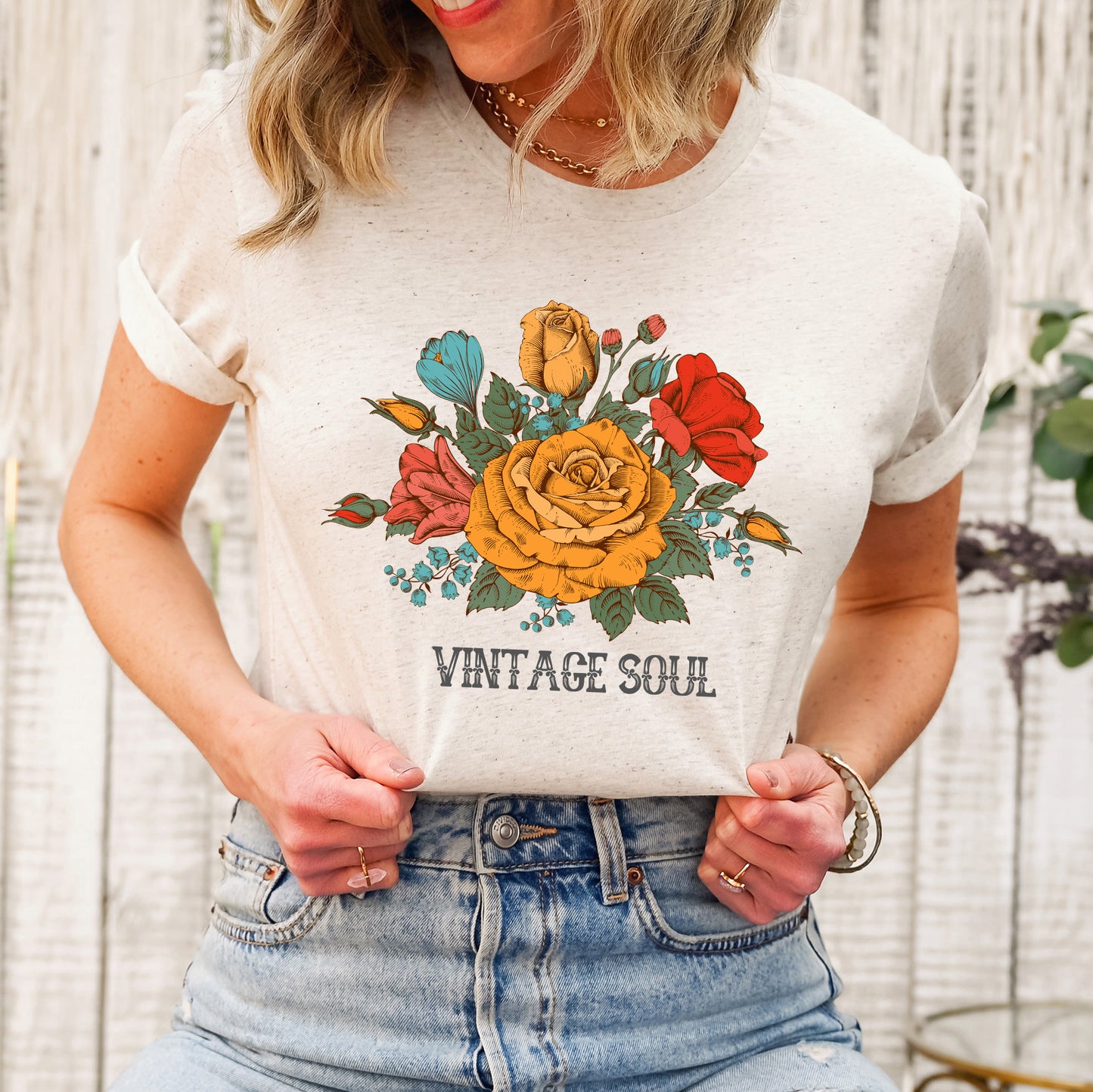 Vintage Soul Flowers | Short Sleeve Graphic Tee