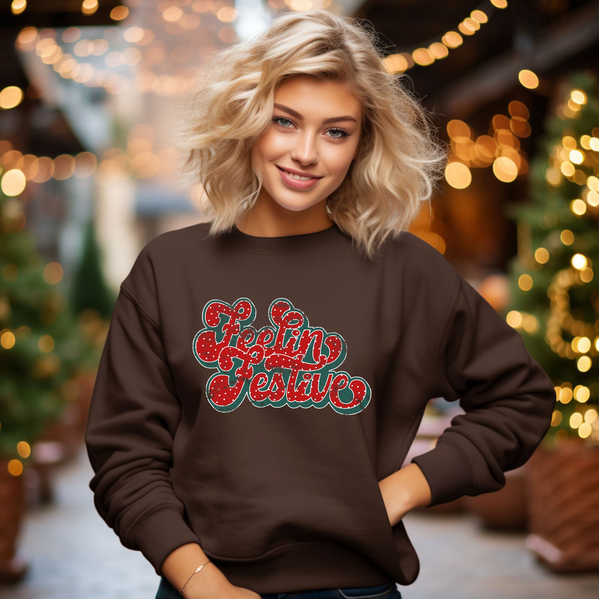 Distressed Feelin' Festive | Sweatshirt