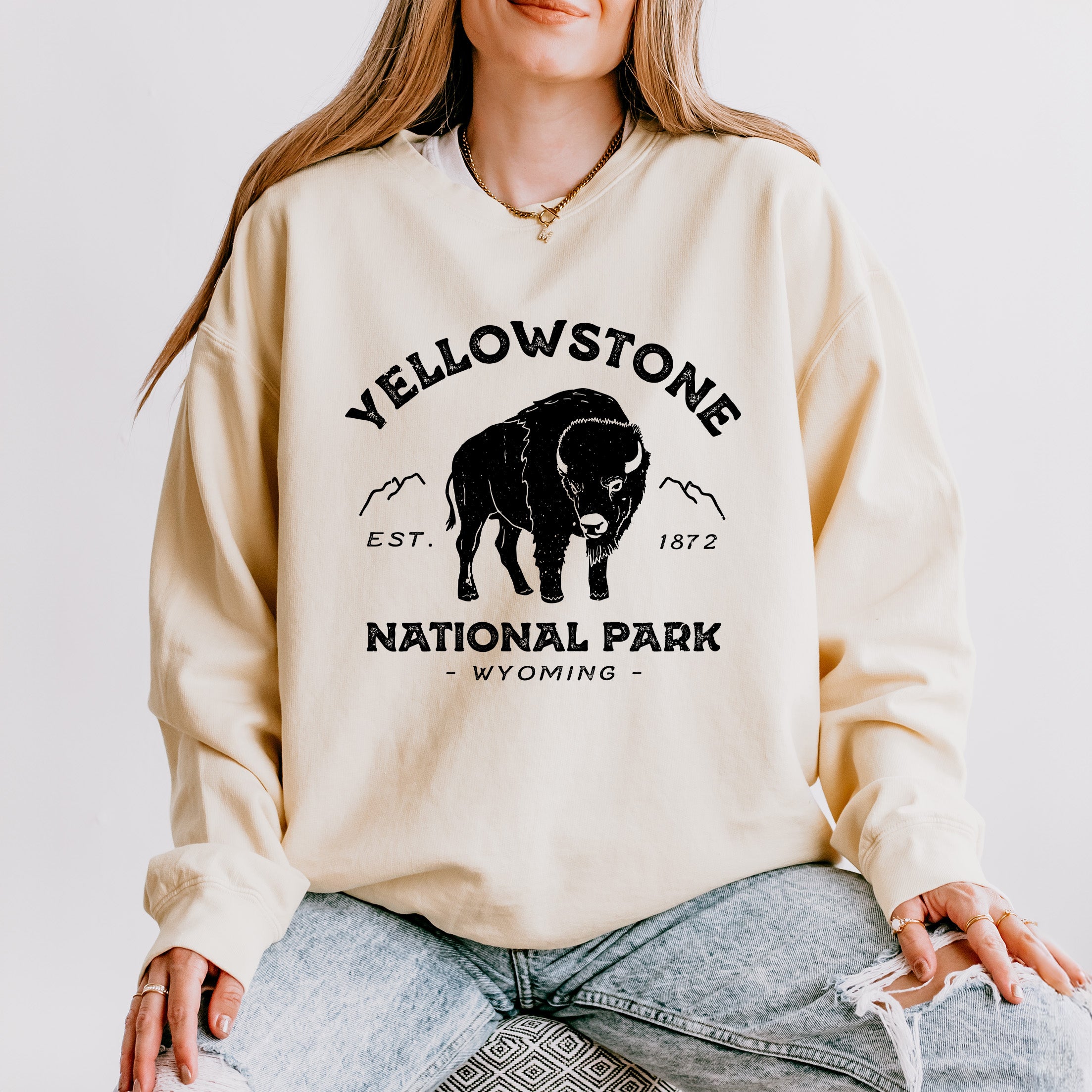 Vintage Yellowstone National Park | Lightweight Garment Dyed Sweatshirt