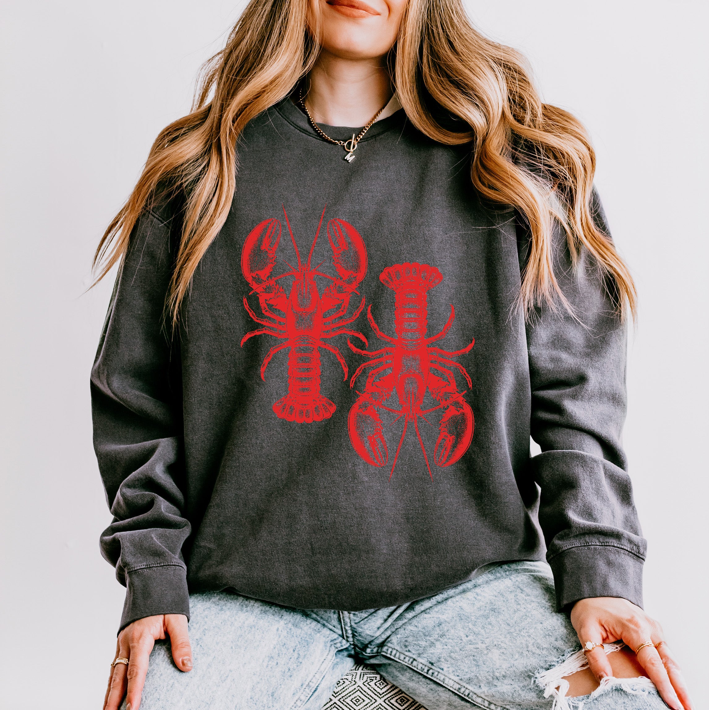 Two Lobsters | Lightweight Garment Dyed Sweatshirt