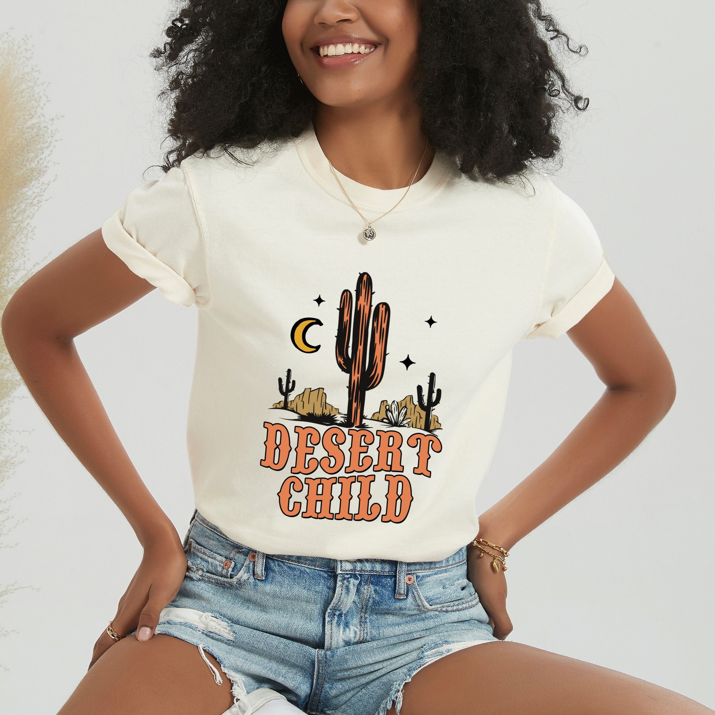 Desert Child - Women's Garment Dyed Graphic T-Shirt