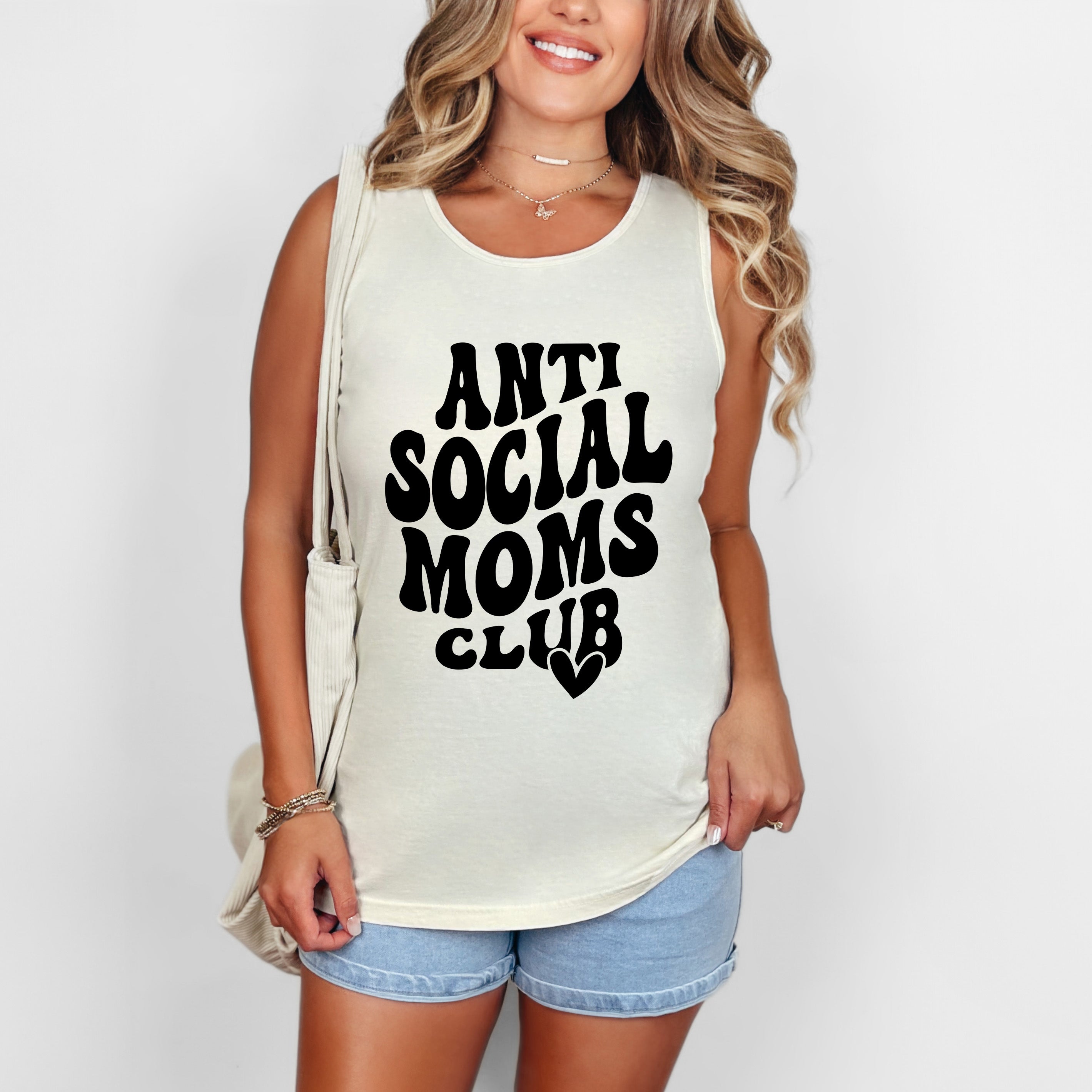 Anti Social Moms Club Heart | Garment Dyed Tank