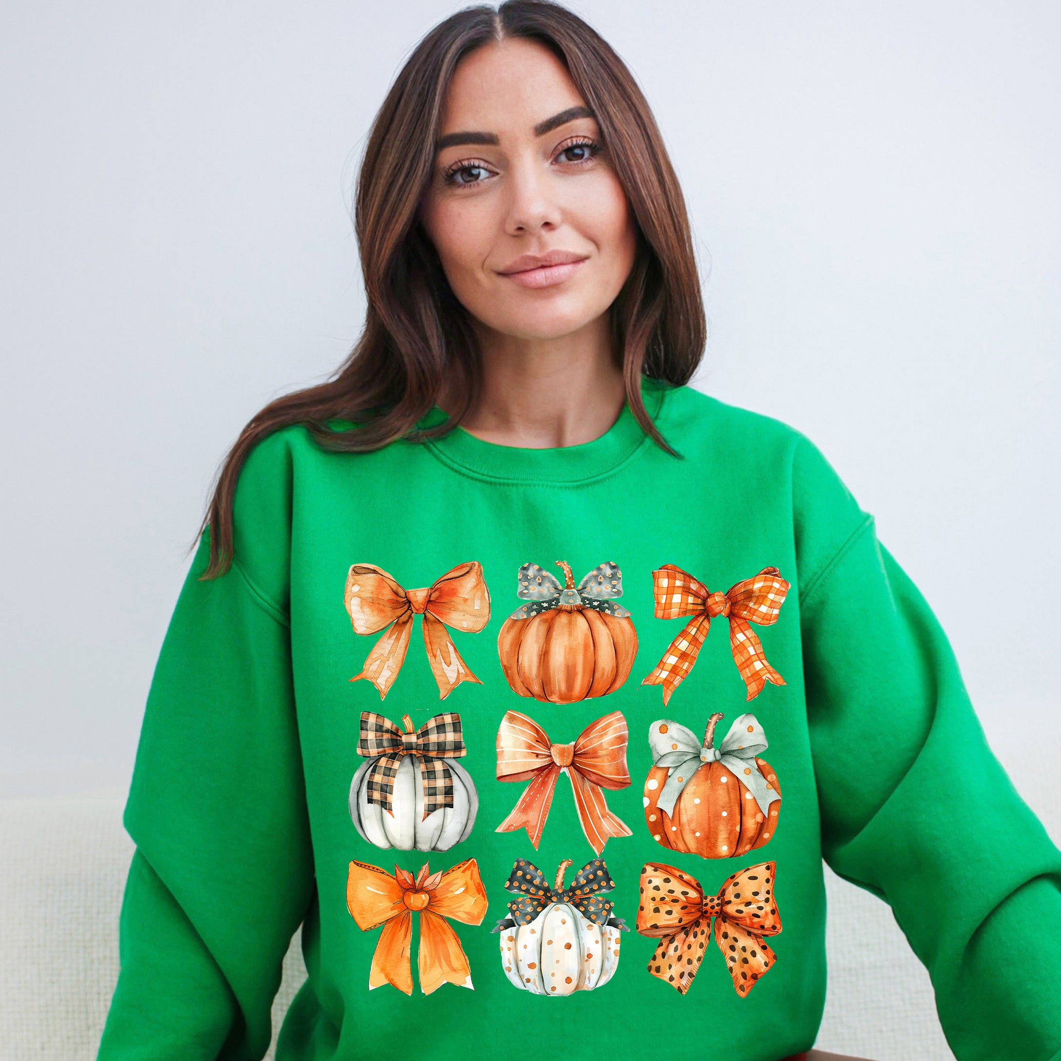 Coquette Fall Pumpkin and Bows | Sweatshirt