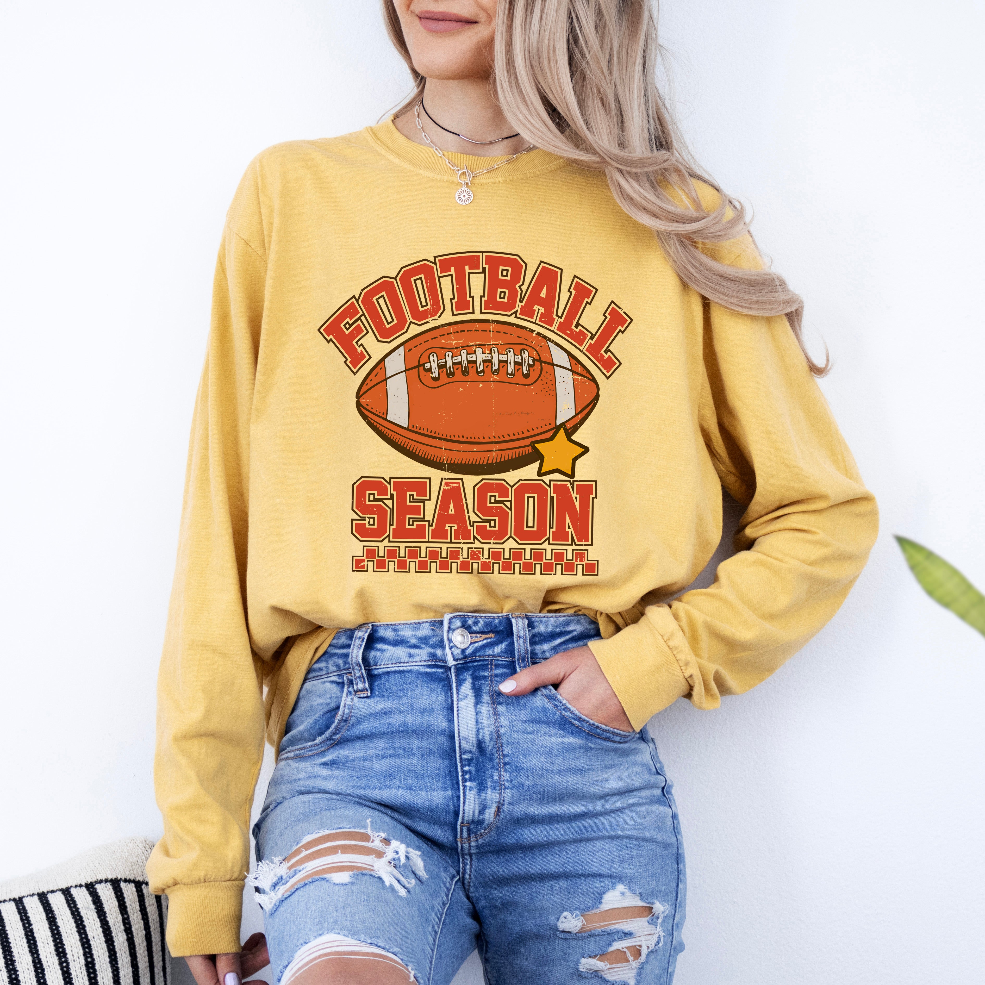 Football Season Star | Garment Dyed Long Sleeve
