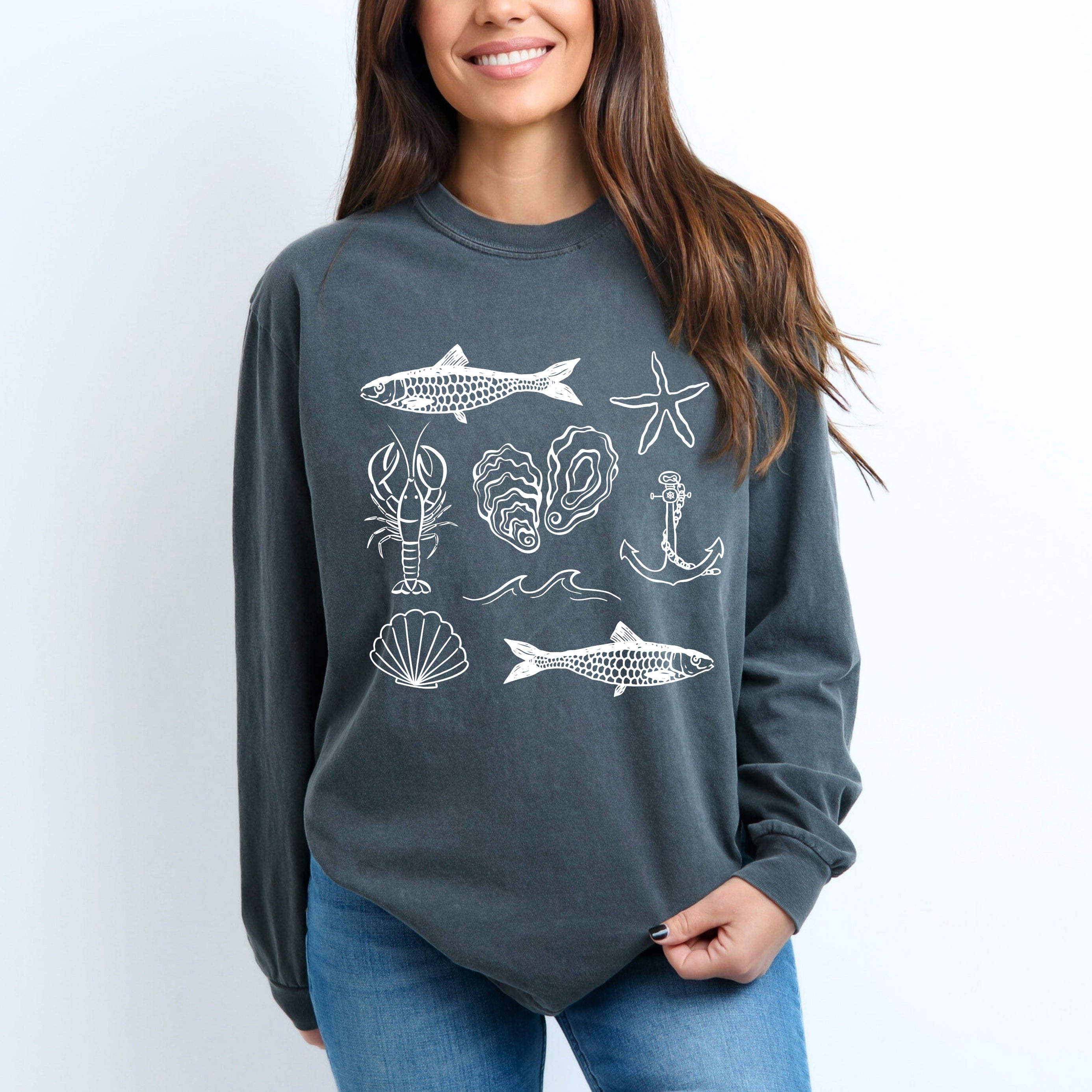 Fisherman Collage | Garment Dyed Long Sleeve