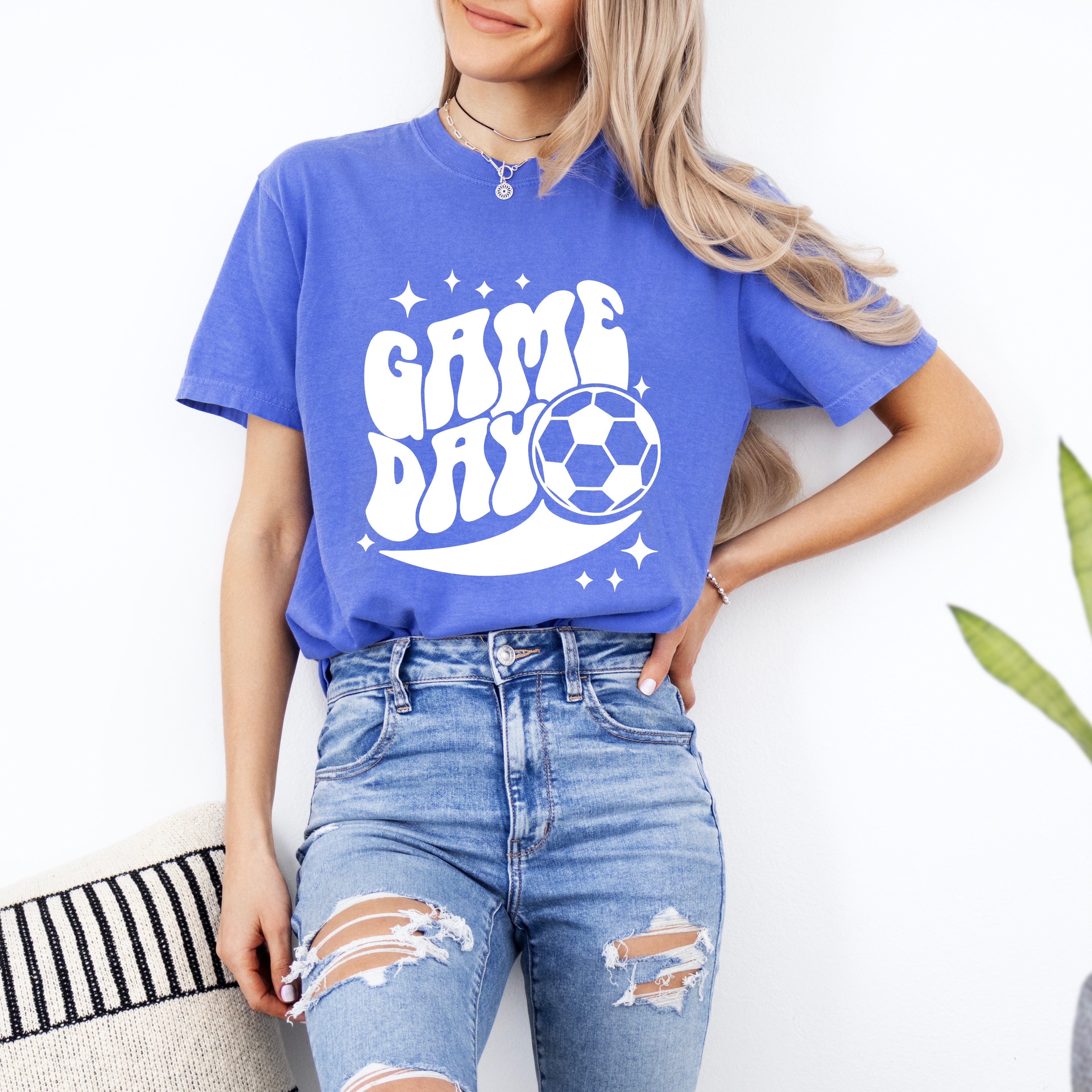 Soccer Game Day Sparkle | Garment Dyed Short Sleeve Tee