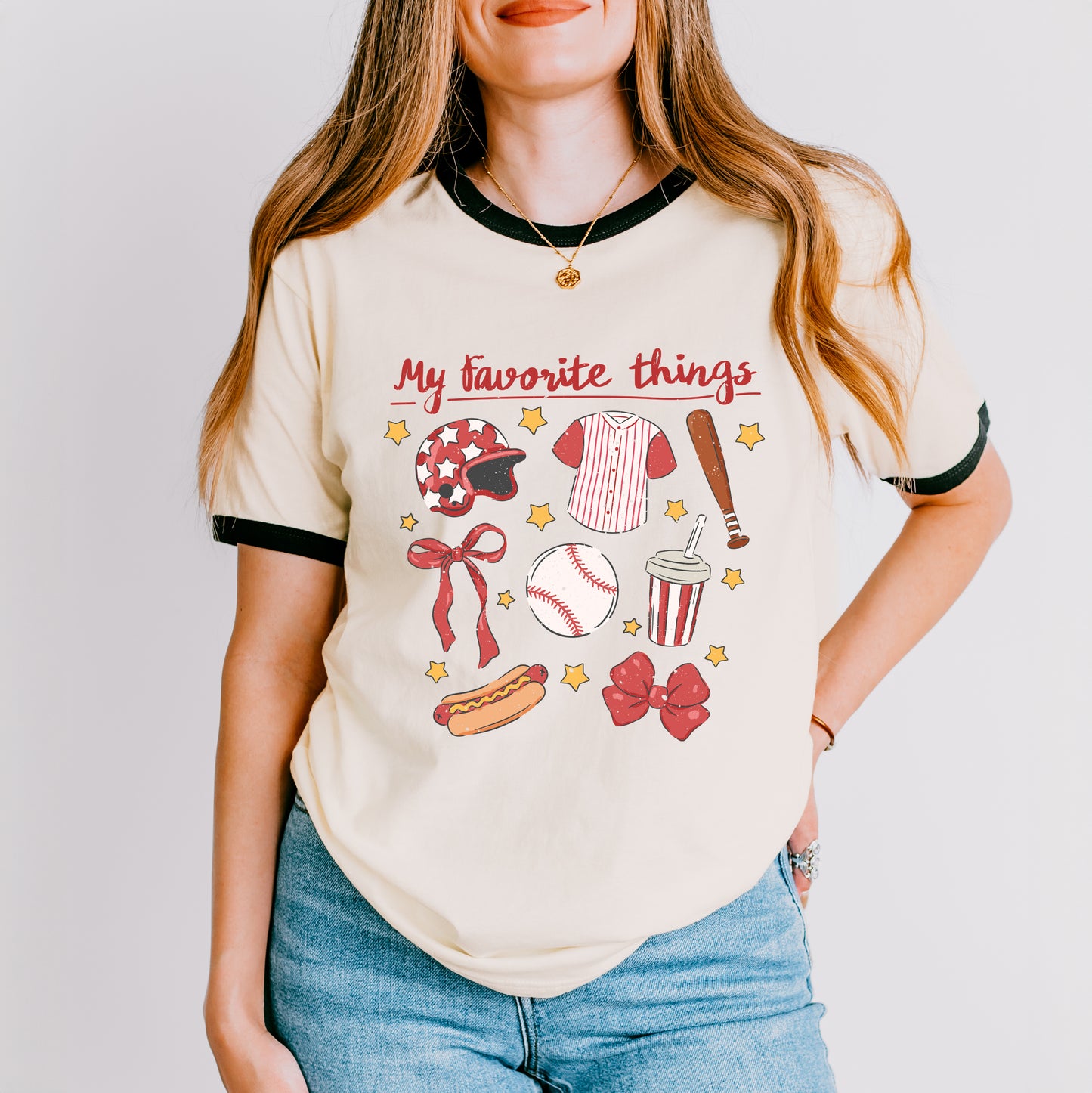 Coquette Baseball Favorite Things | Ringer Tee