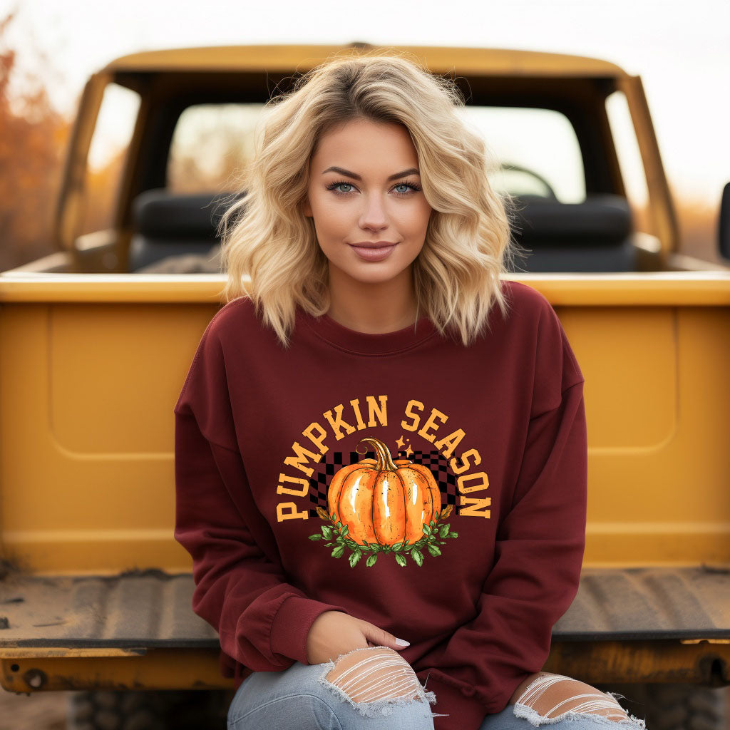 Pumpkin Season Checkered | Sweatshirt