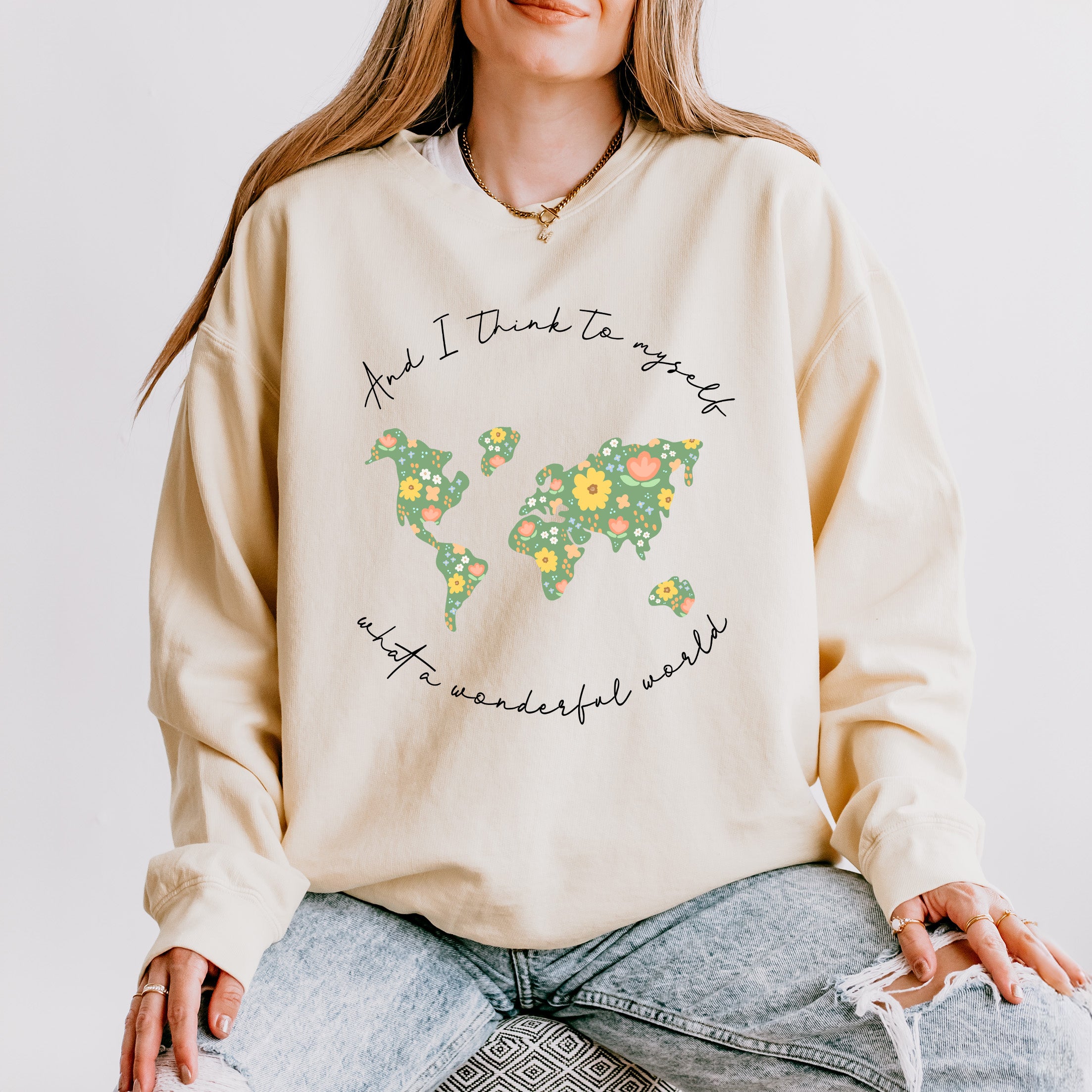 What A Wonderful World | Lightweight Garment Dyed Sweatshirt