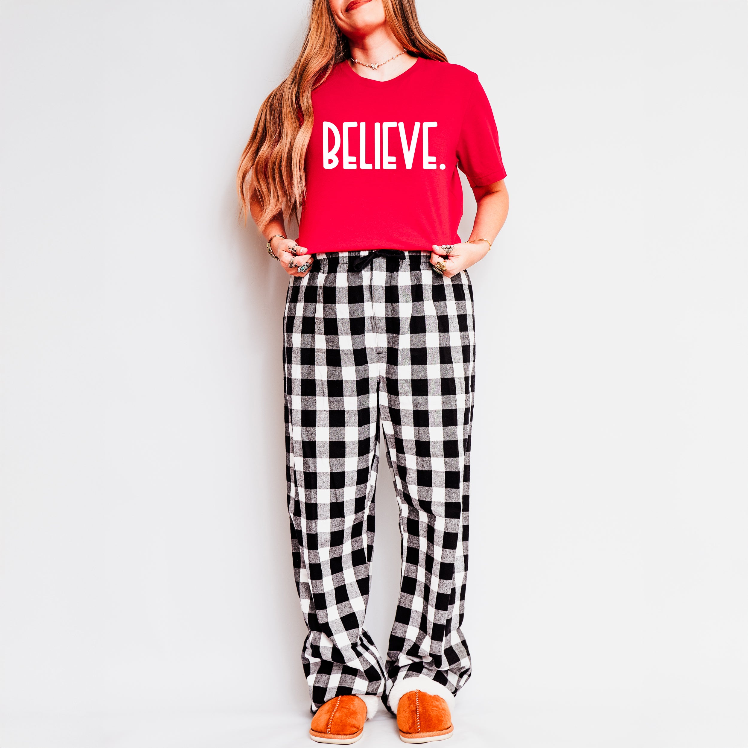 Believe Bold | Plaid Pajama Set