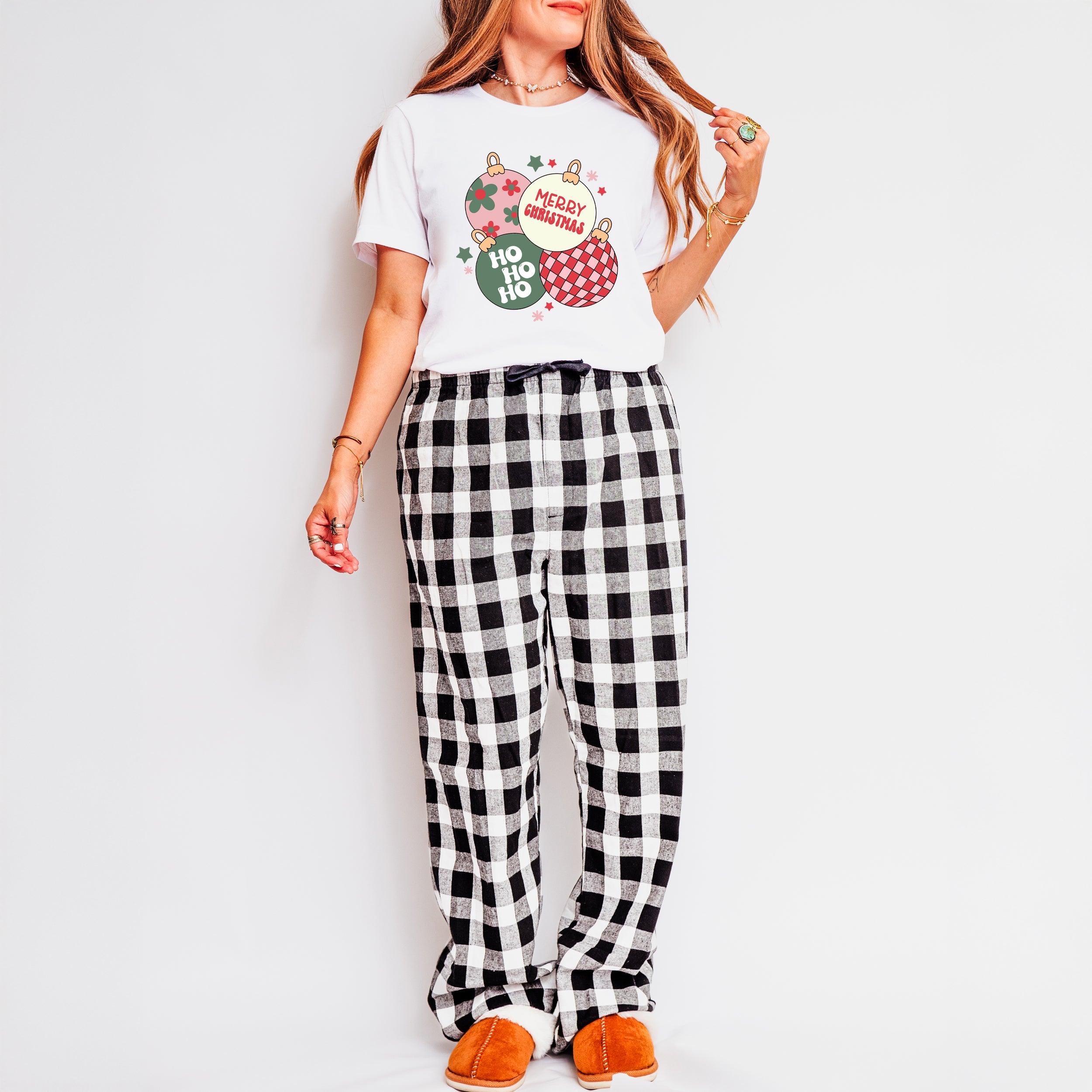 Christmas Ornaments | Plaid Pajama Set